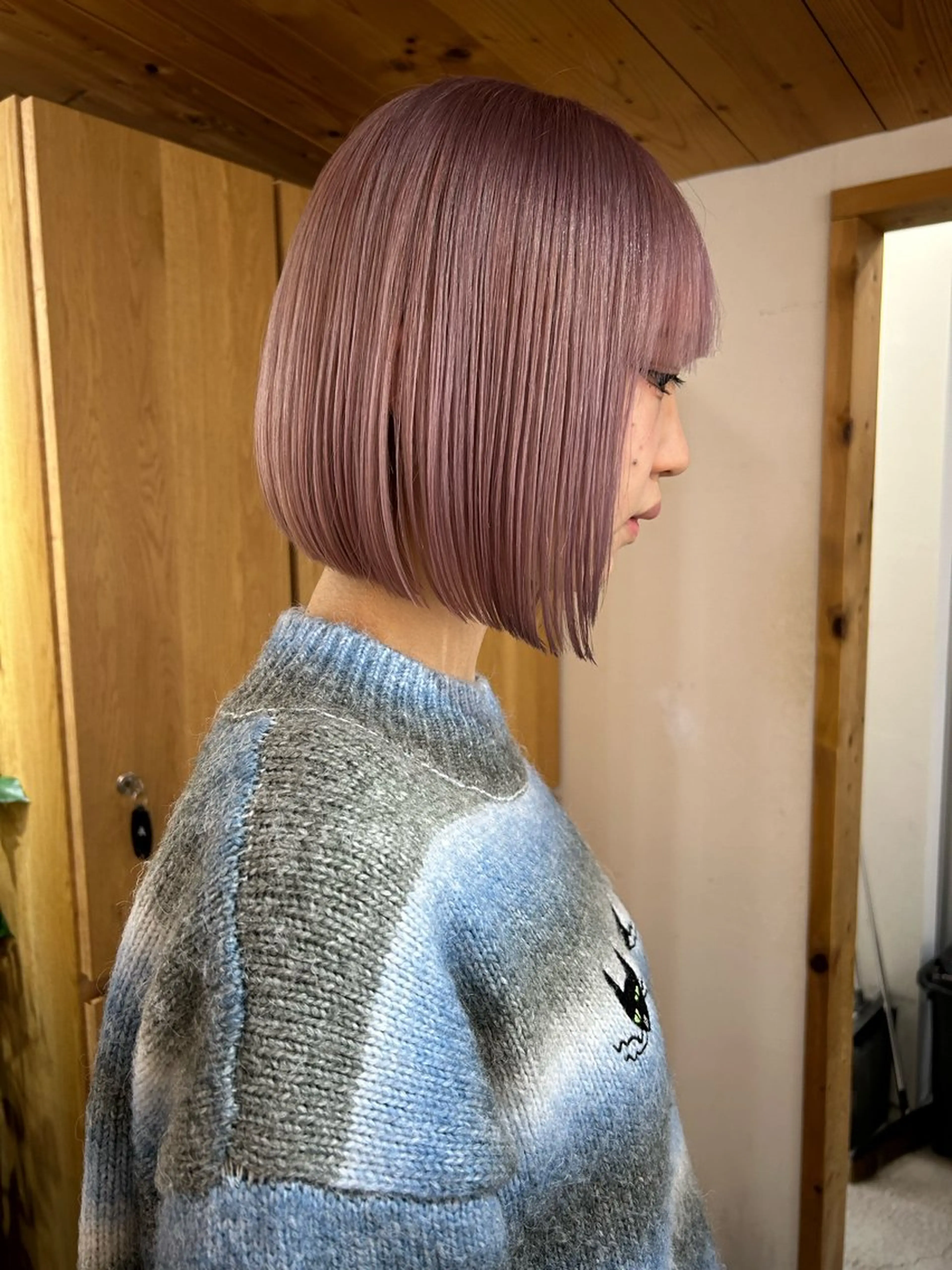 ミディアム カラー メンズ ピンクカラー カット ヘアカラー トリートメント 🧸艶々韓国ヘア 🧁mizunaのヘアスタイル