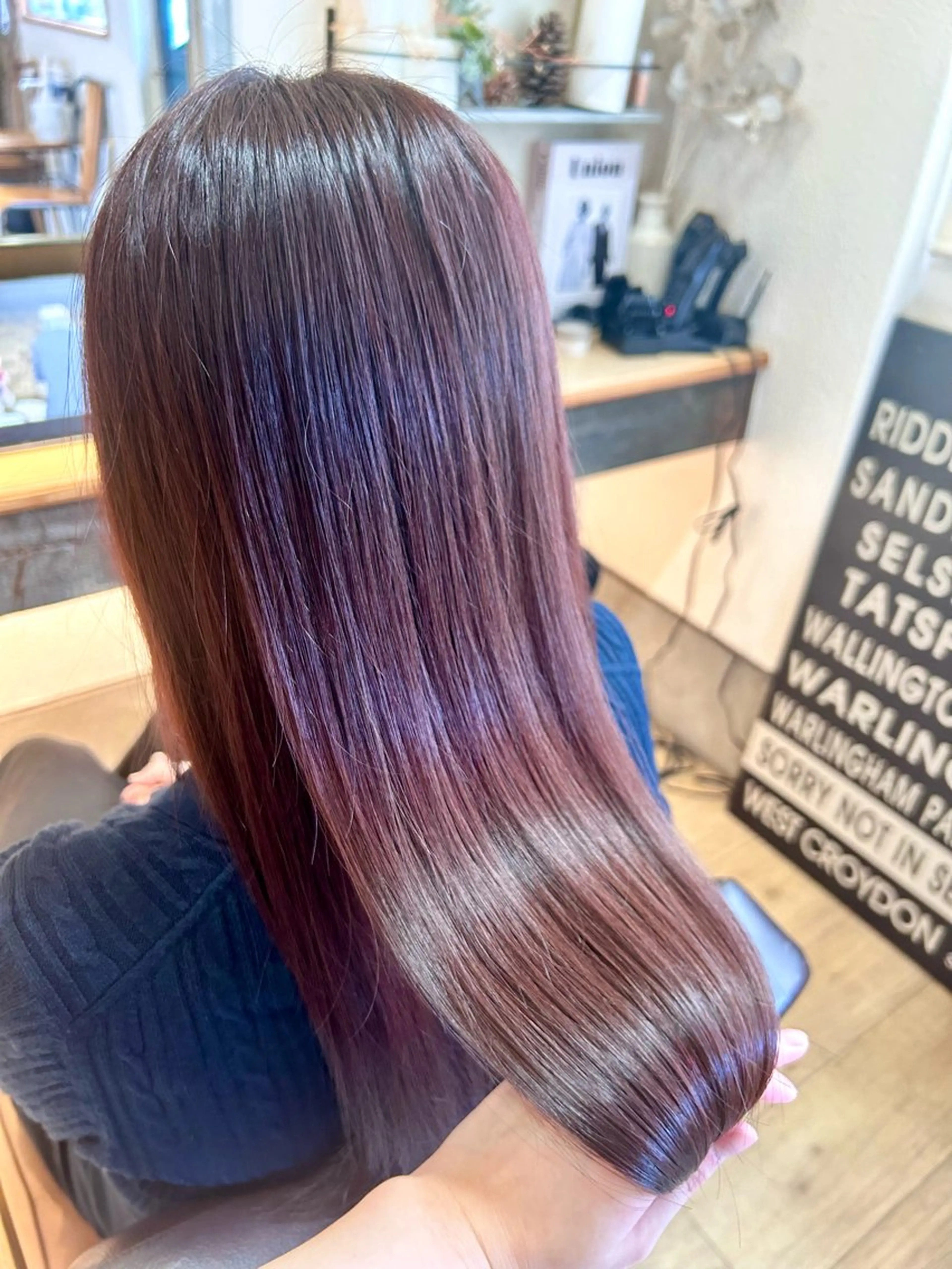 ロング 髪質改善 トリートメント ハラちゃんカット✂︎ 透明感🩵ケアカラーのヘアスタイル