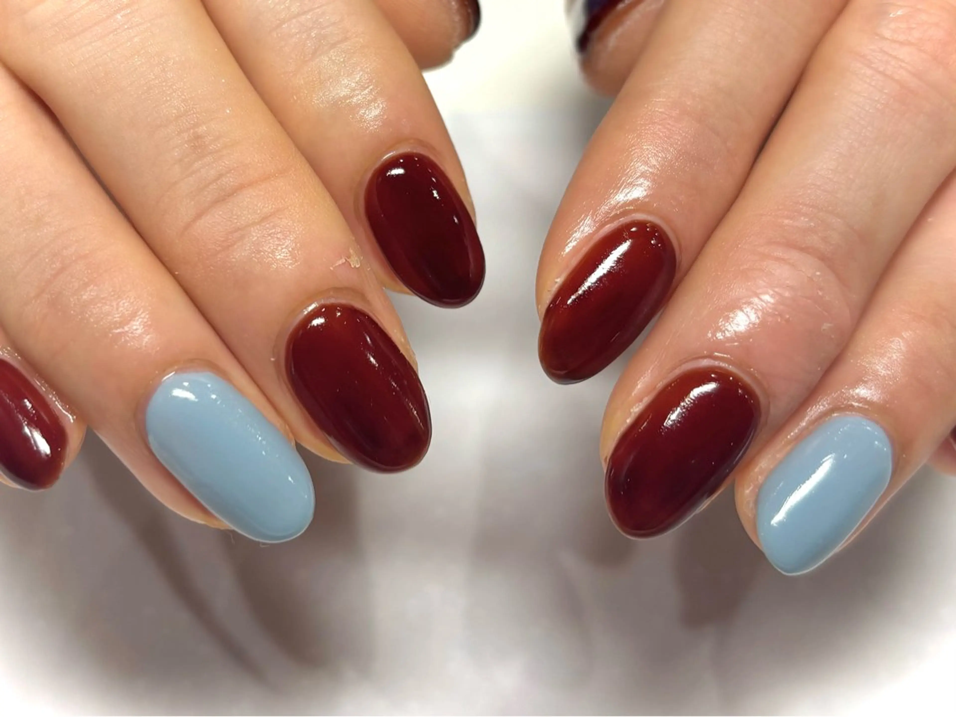 《3Qnailメニュー》【オフあり】バイカラーネイルの写真