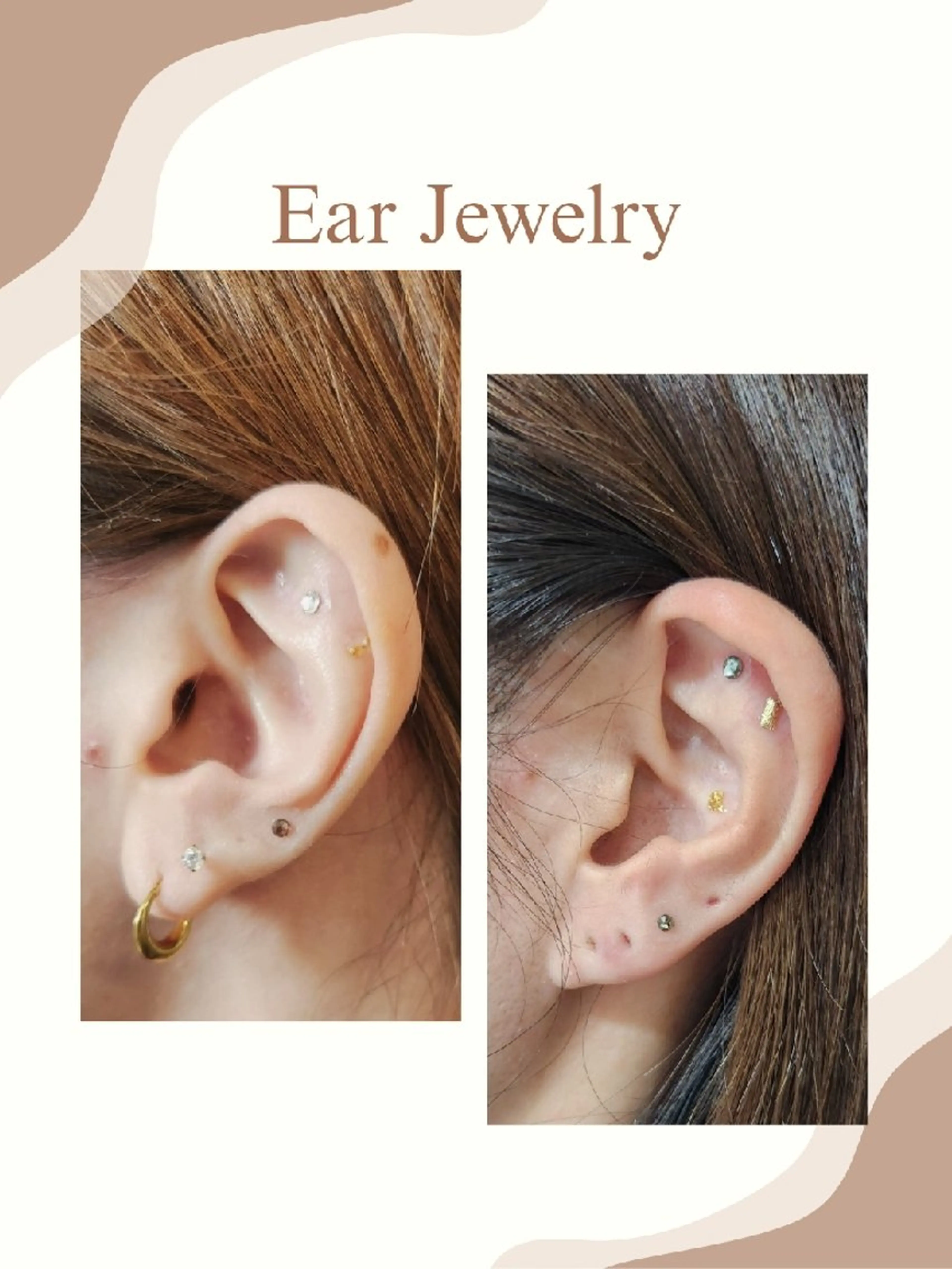 大人気☆耳ツボジュエリー(両耳 貴宝石6粒&デザインシール4粒まで)の写真