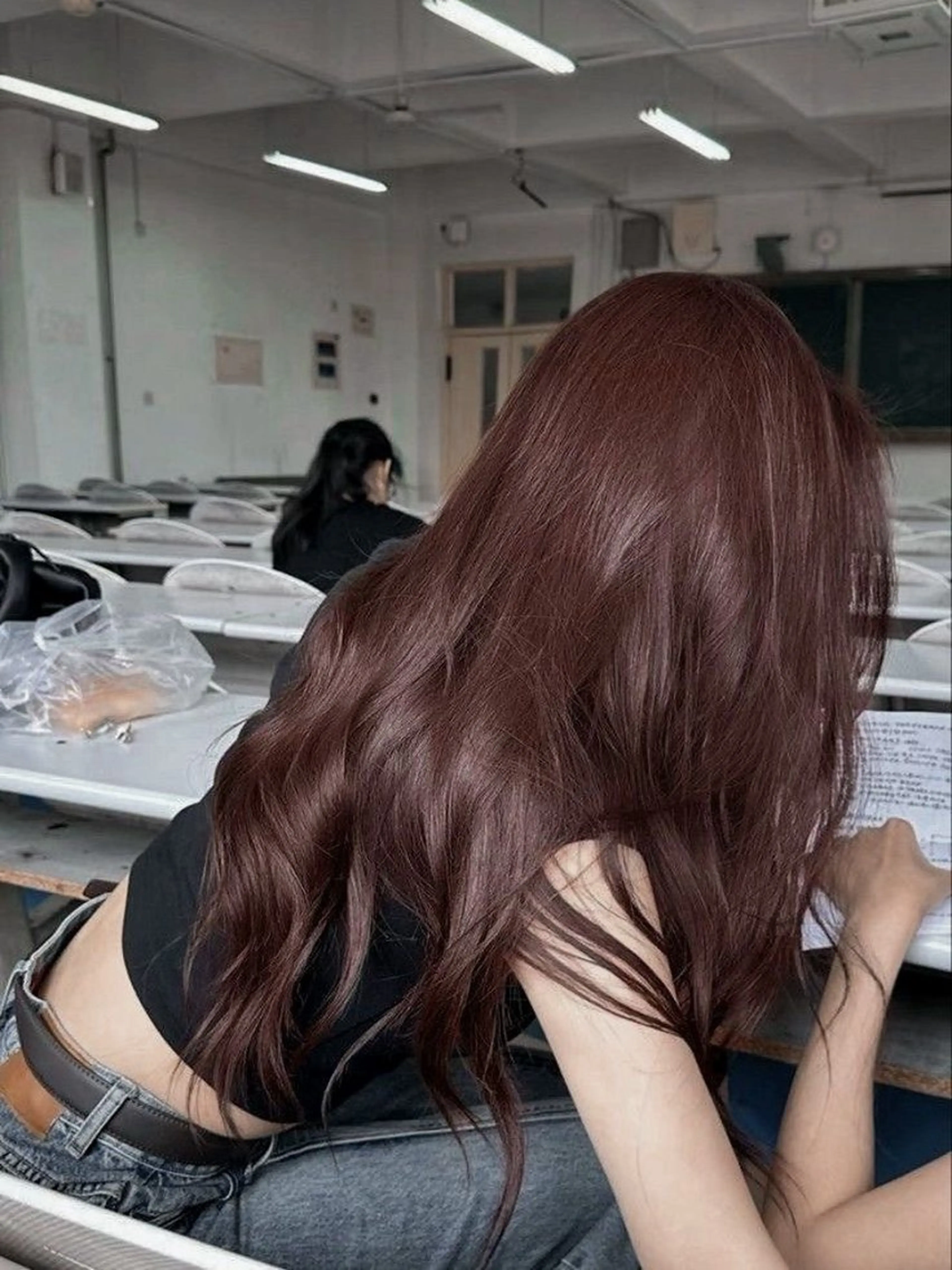 ロング ヘアカラー トリートメント ヘアセット NANA🥀韓国ヘア /レイヤー/暖色🥀のヘアスタイル