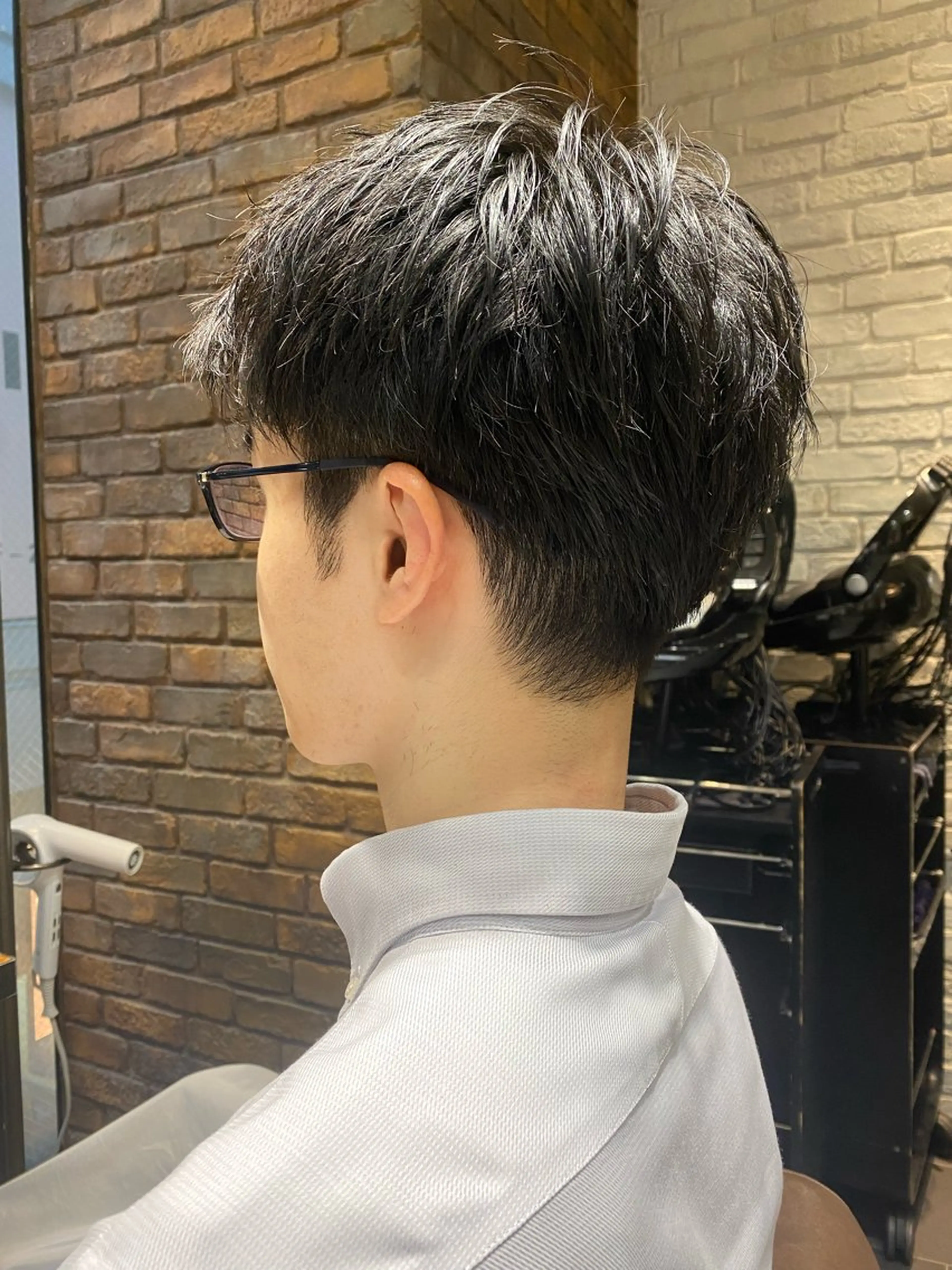 ショート メンズ アップバング ベリーショート 韓国ヘア/銀座/艶髪 /MINX/ウチダのヘアスタイル