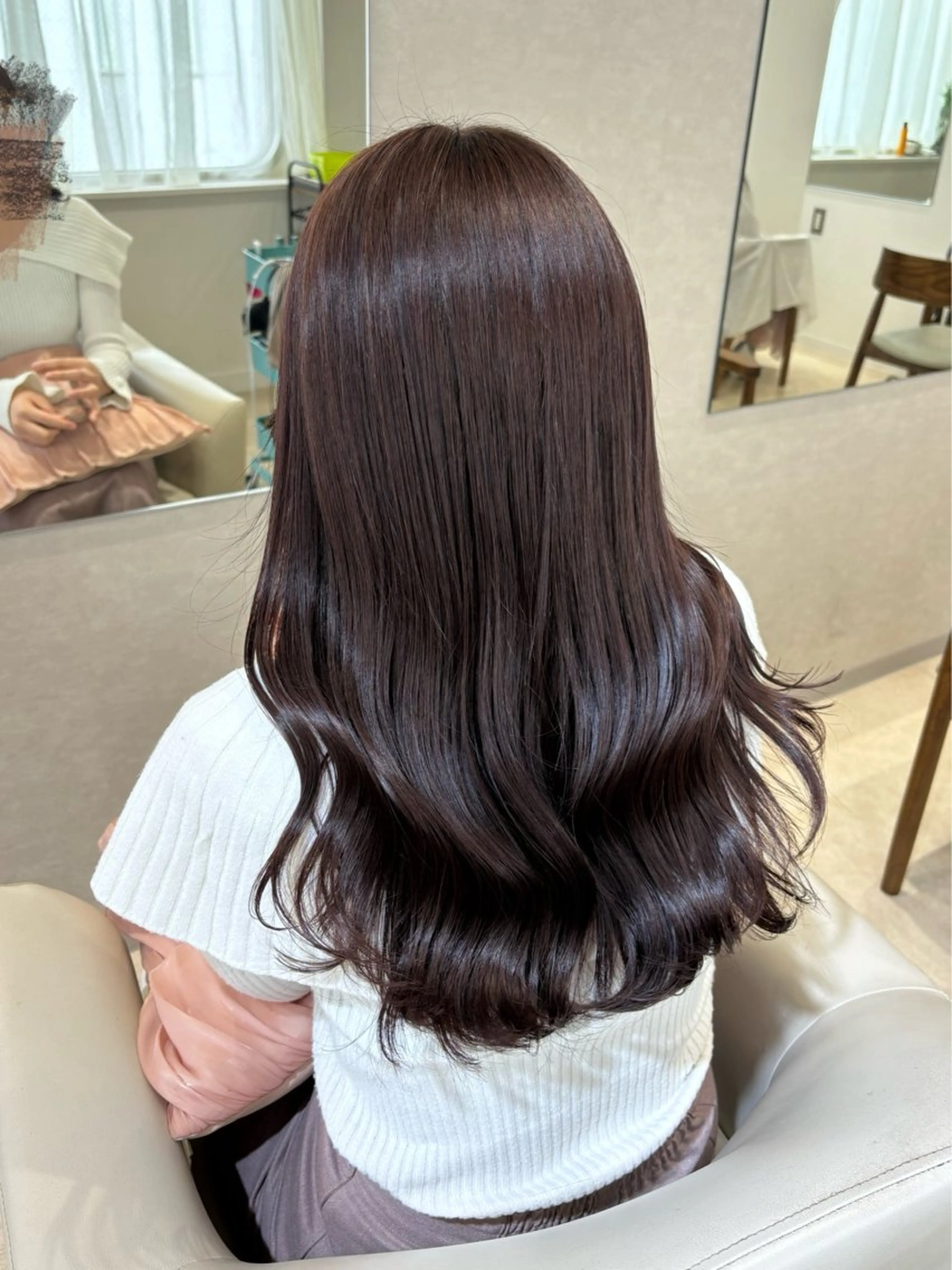 メンテナスカット(毛先1cm、毛量調整)➕透明感カラー➕うる艶トリートメント🫧の写真