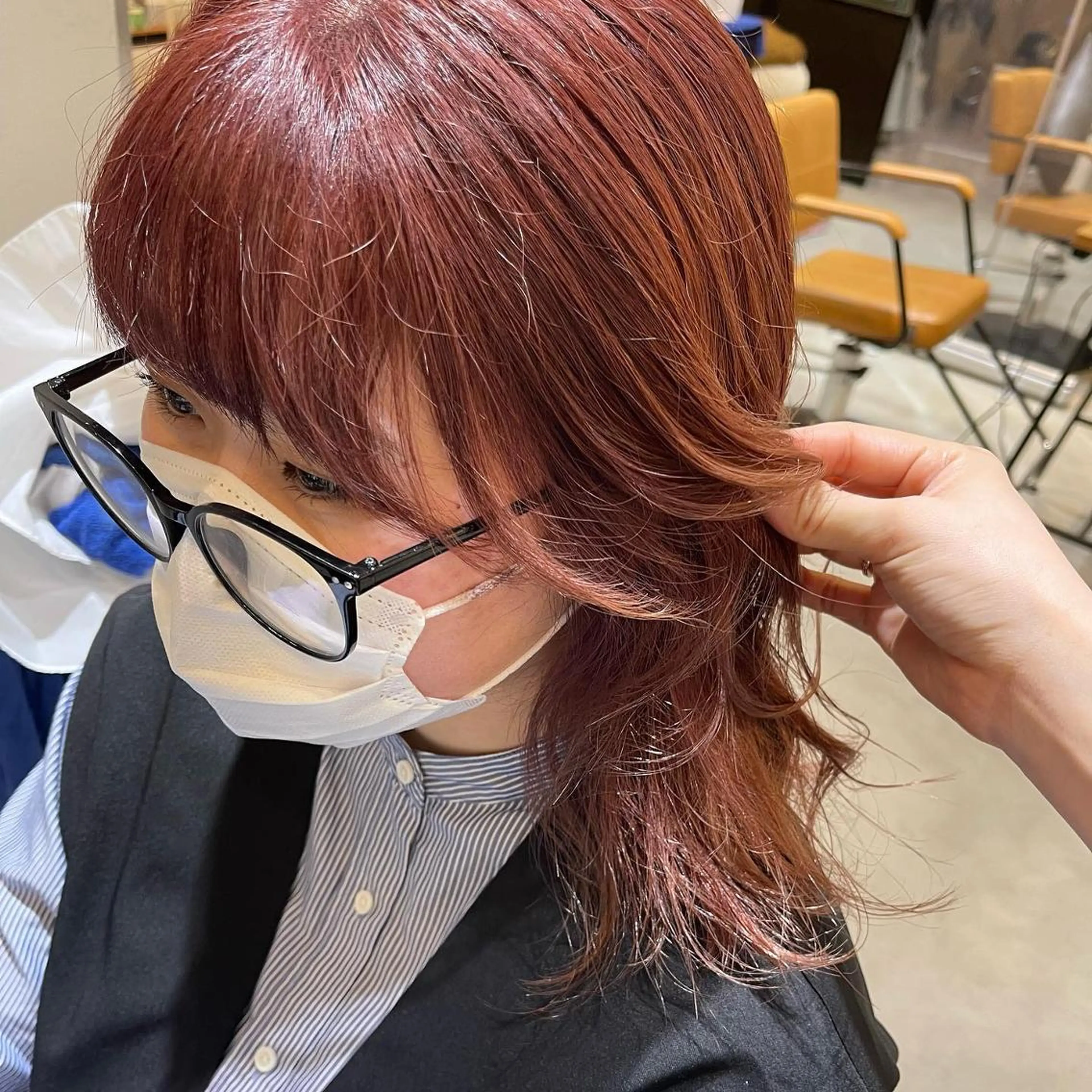 ミディアム カラー ヘアアレンジ イルミナカラー 髪質改善 レイヤーカット 外ハネヘア 縮毛矯正 ❥【韓国風ヘア】 stylist 林❥のエステ・リラクイメージ