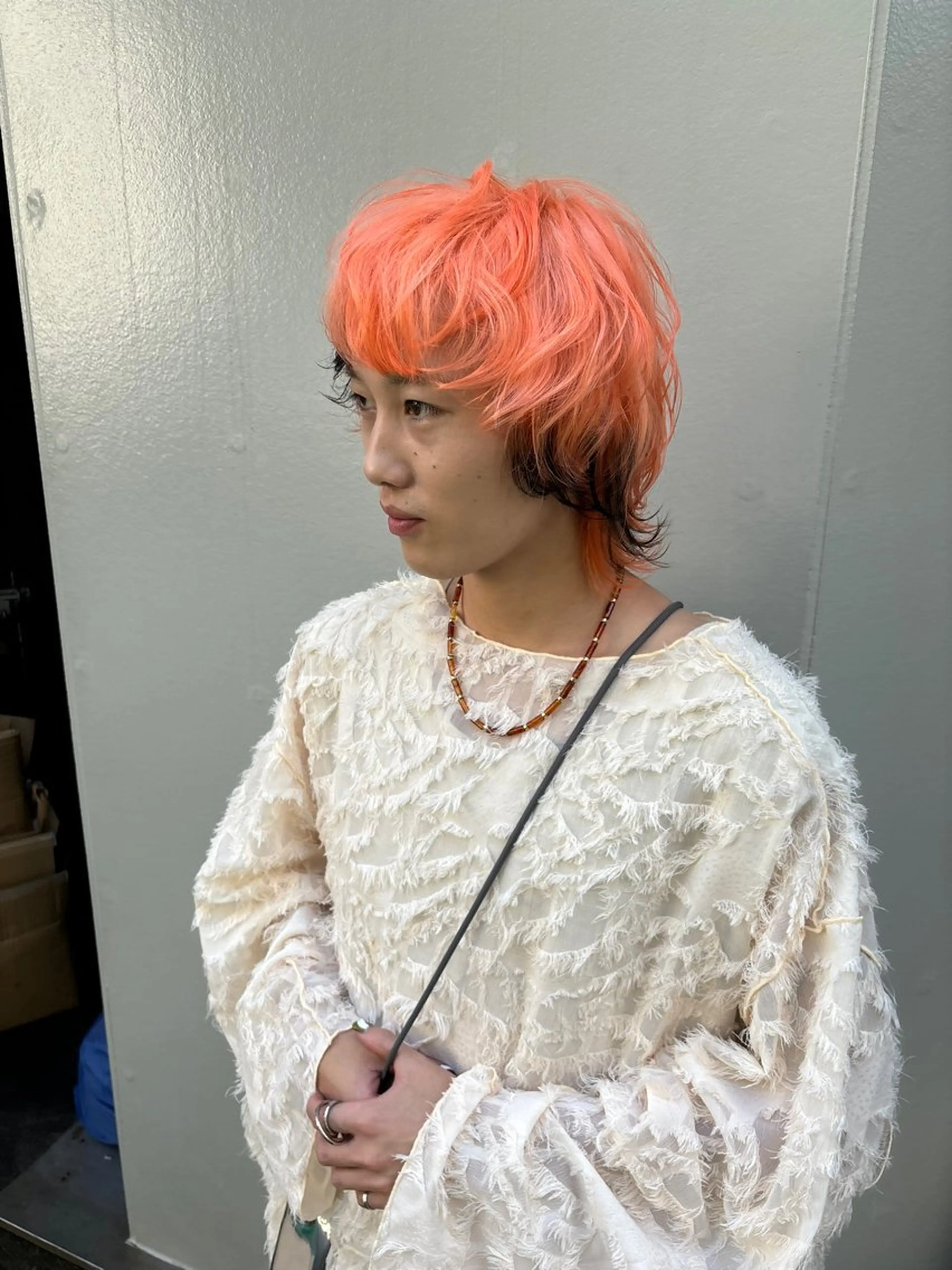 カラー メンズ デザインカラー オレンジ カット ヘアカラー 🩵izu 🩵のヘアスタイル