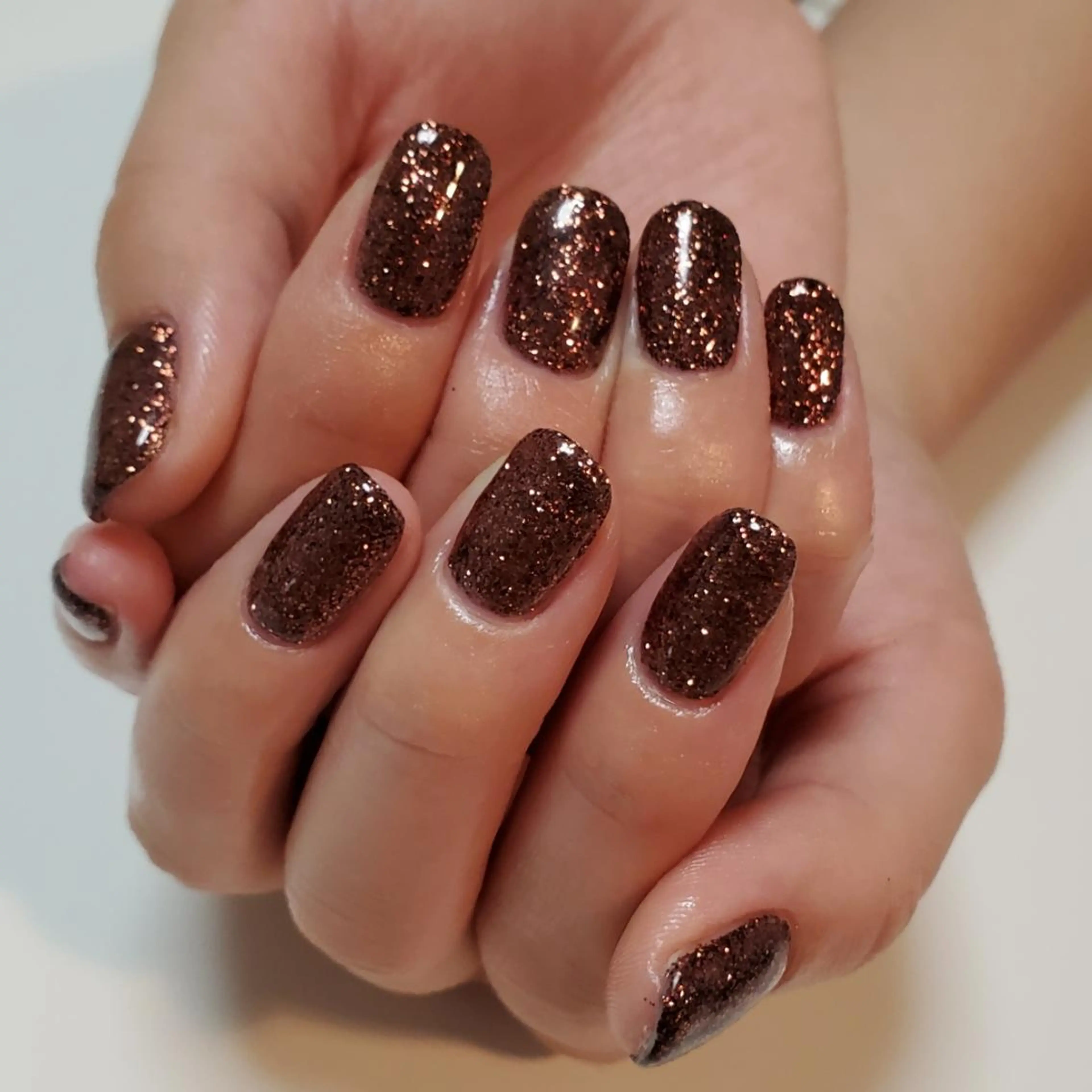 ネイル ブラウン ラメ(グリッター) ネイル＆フットケアサロンアイアムアイ所属・ネイリスト モリシタのネイルデザイン