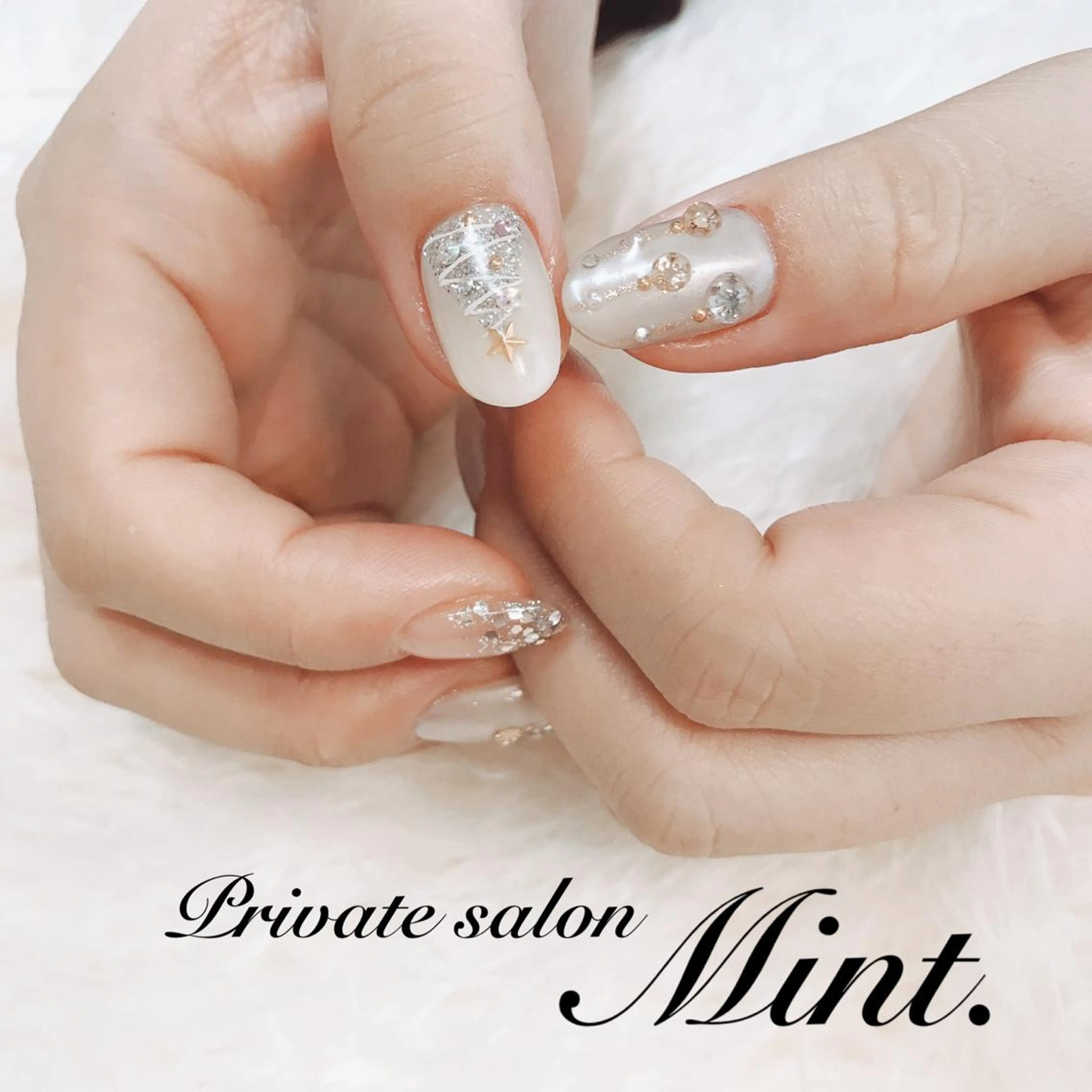 ミディアム ネイル ジェルネイル ハンドネイル Mint. nailのネイルデザイン