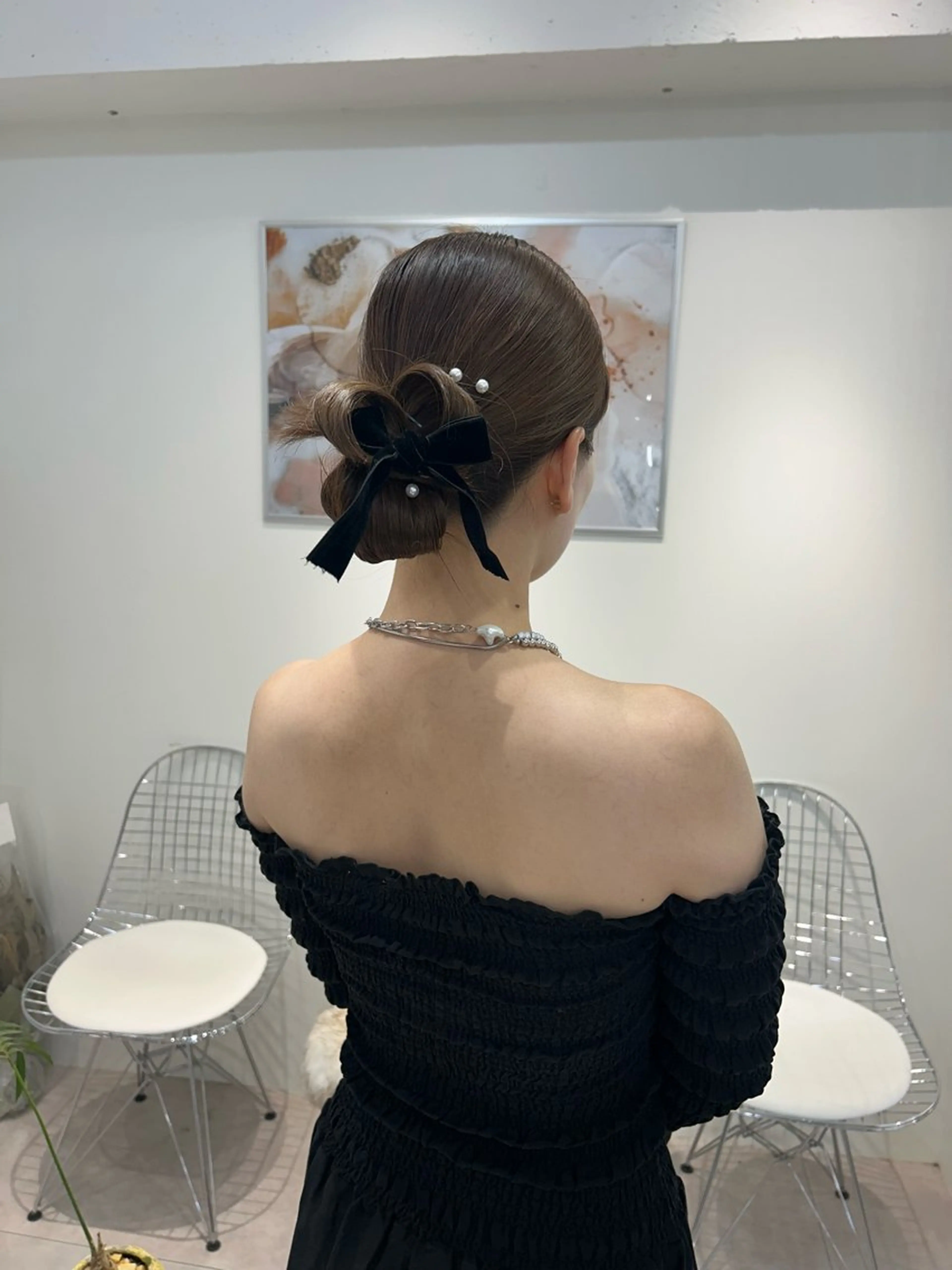 セミロング カラー ヘアアレンジ 卒業式ヘアセット🎀 ヘアアレンジのヘアスタイル