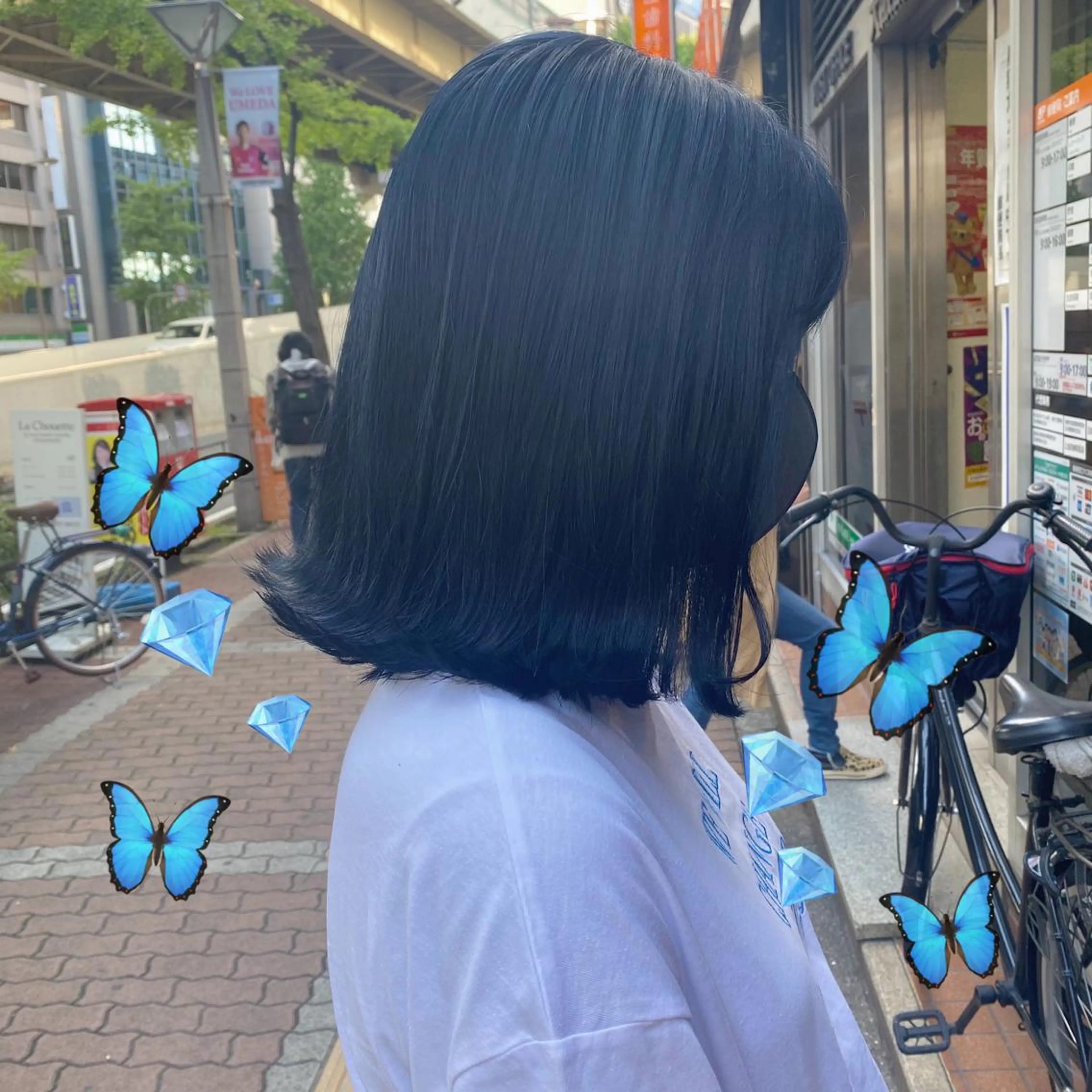 ミディアム カラー ネイビーカラー salon village所属・色落ちまで可愛い🧚 心斎橋hikaruのヘアスタイル