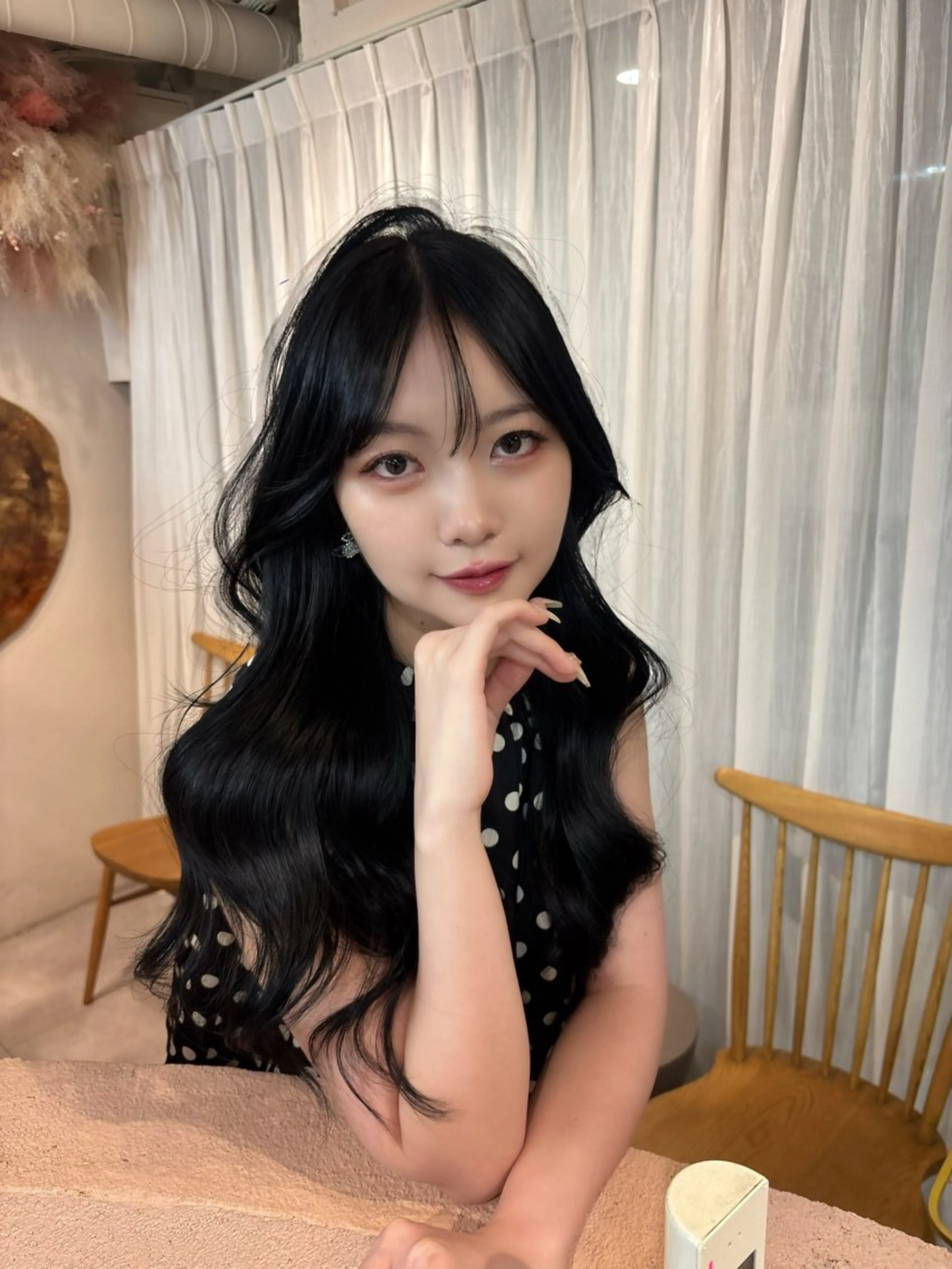 ロング カラー 黒髪 ヘアカラー 韓国ヘア/表参道 ENA🎀🤍のヘアスタイル