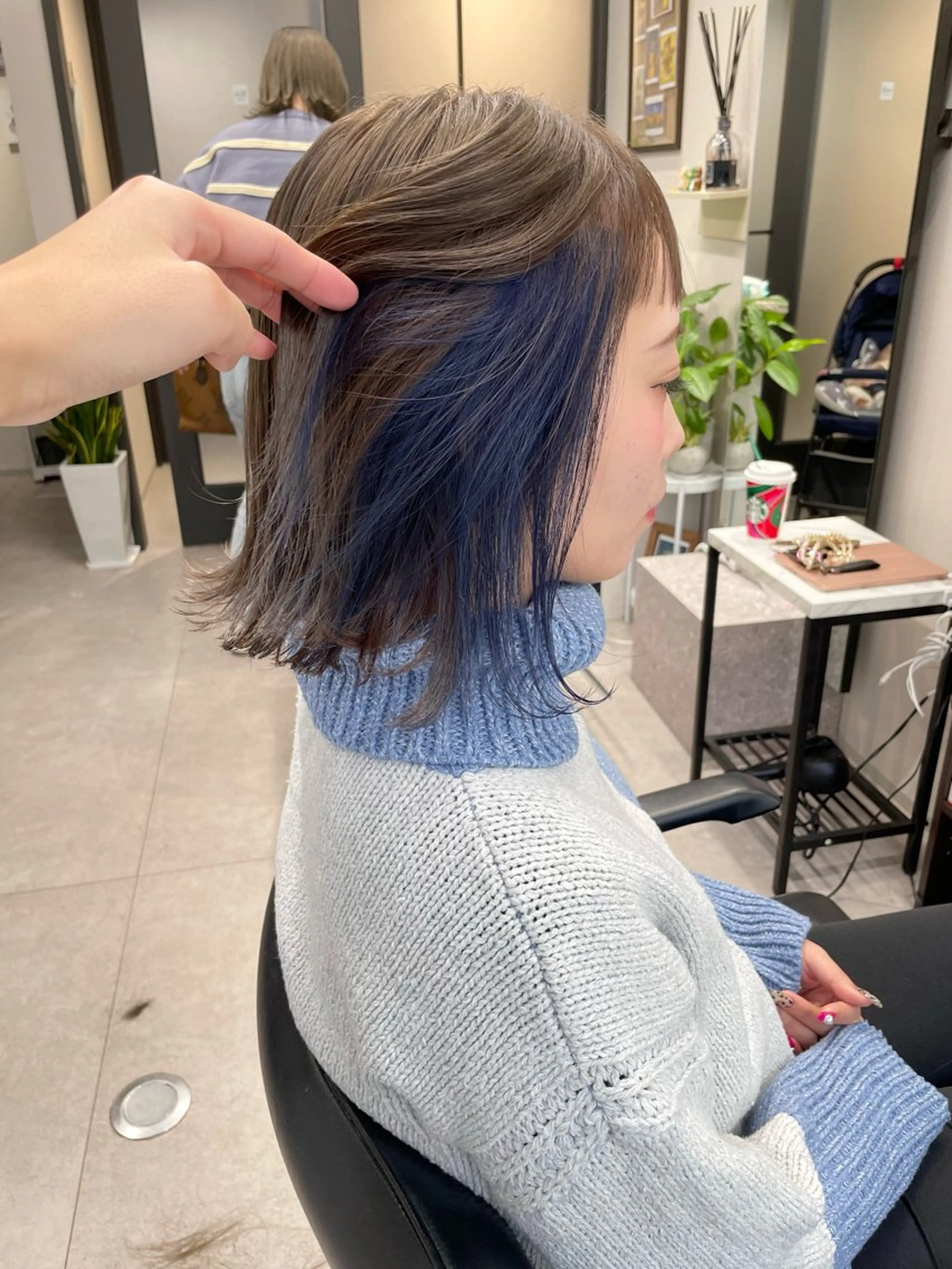 ミディアム カラー カット ヘアカラー トリートメント 髪質改善will hairdesignのヘアスタイル