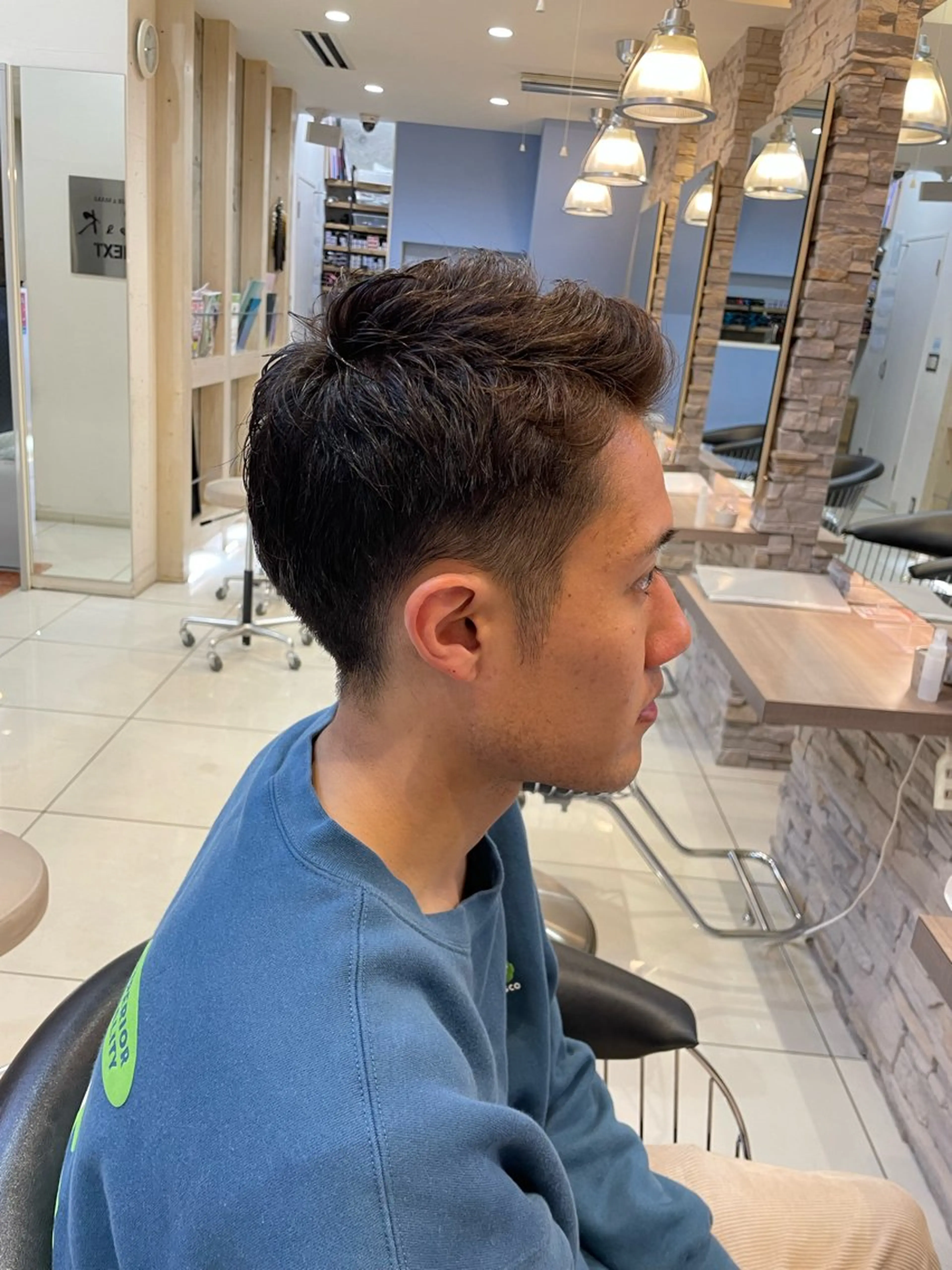 メンズ mao♡ベージュ/ 顔周りカットのヘアスタイル