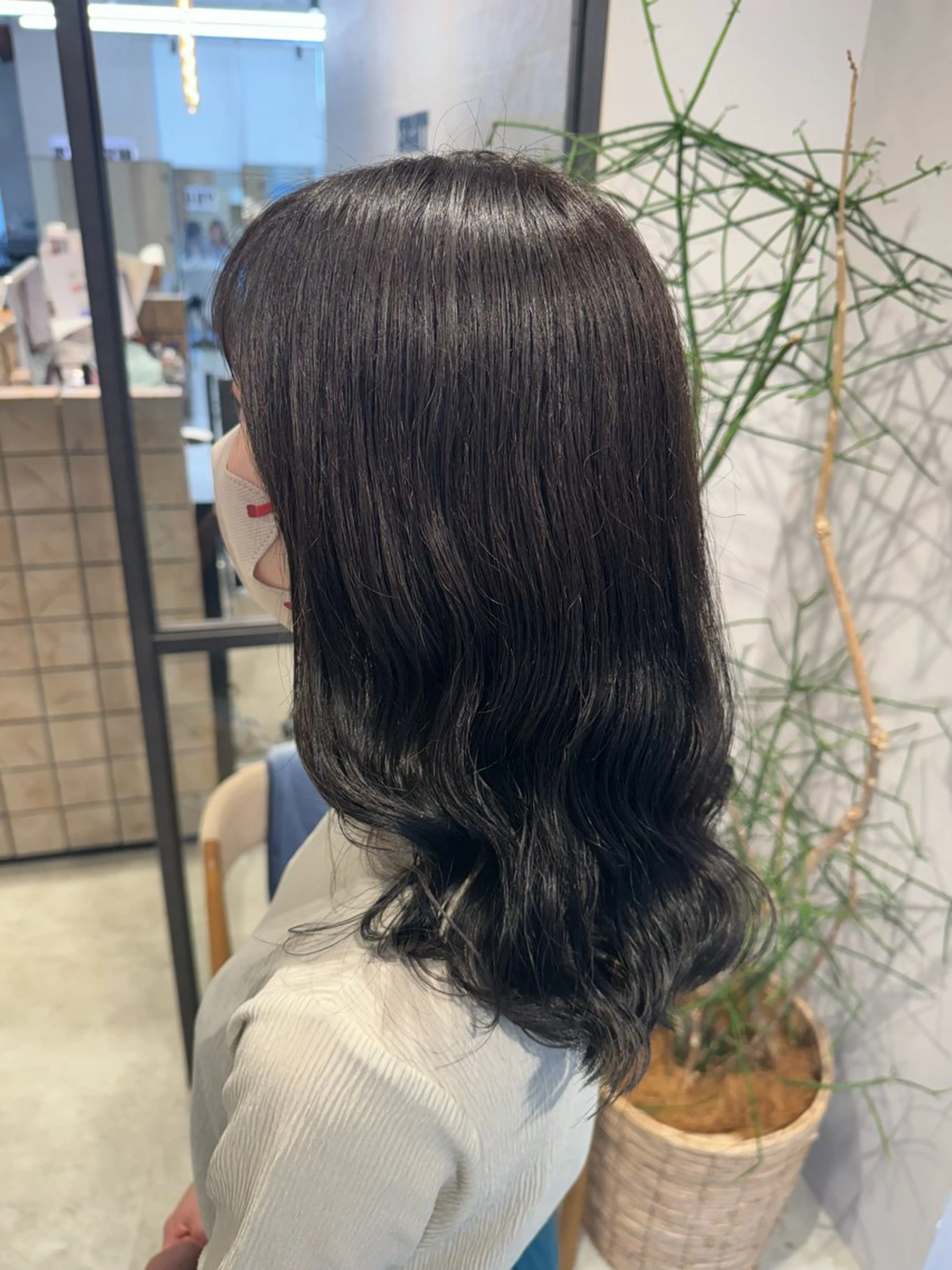 セミロング パーマ セミロングパーマ デジタルパーマ カット ヘアカラー パーマ トリートメント 透明感カラー✨艶髪 制作🌱山根あゆみのヘアスタイル