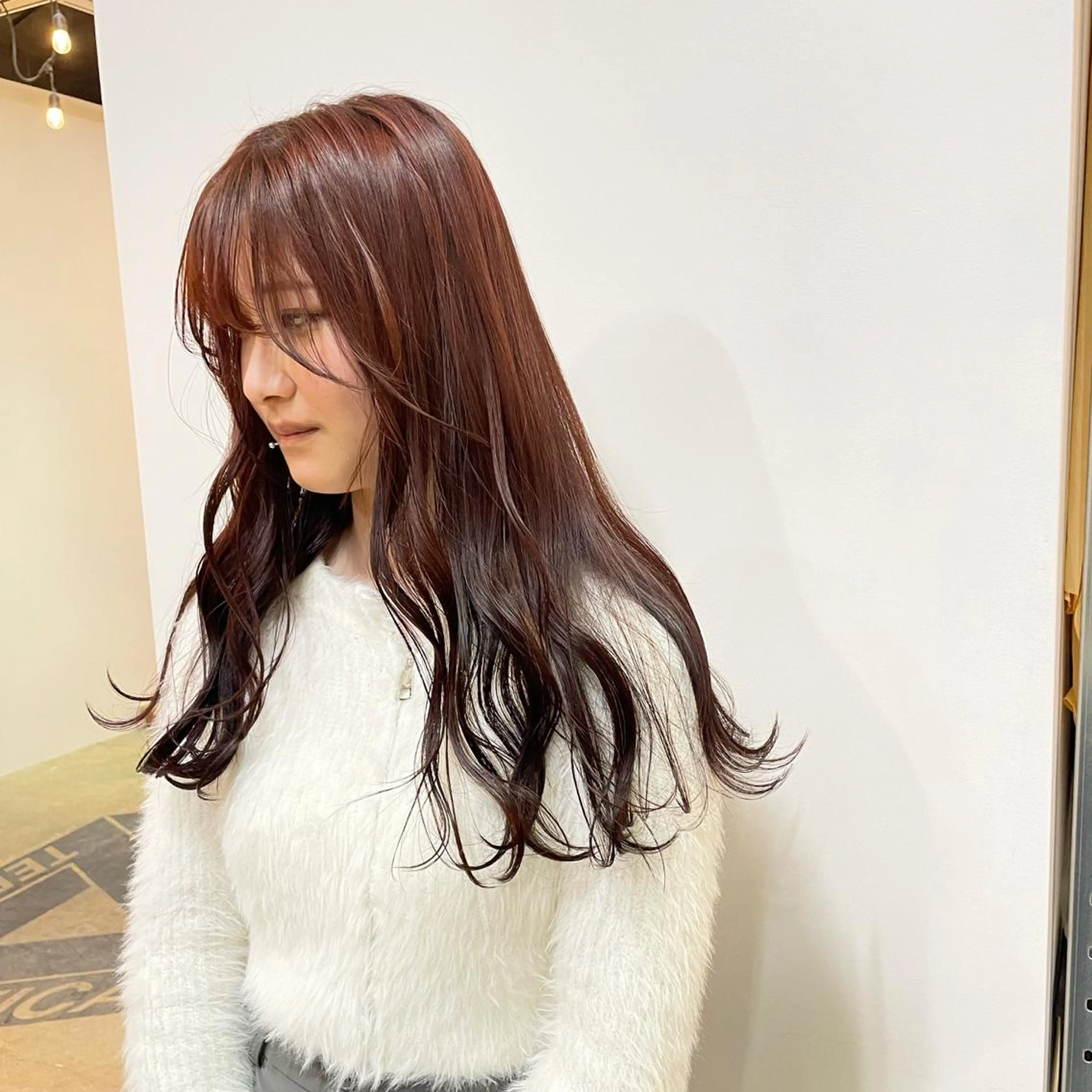 セミロング カラー ブリーチ ブリーチなしカラー MAUVE MIYUのヘアスタイル