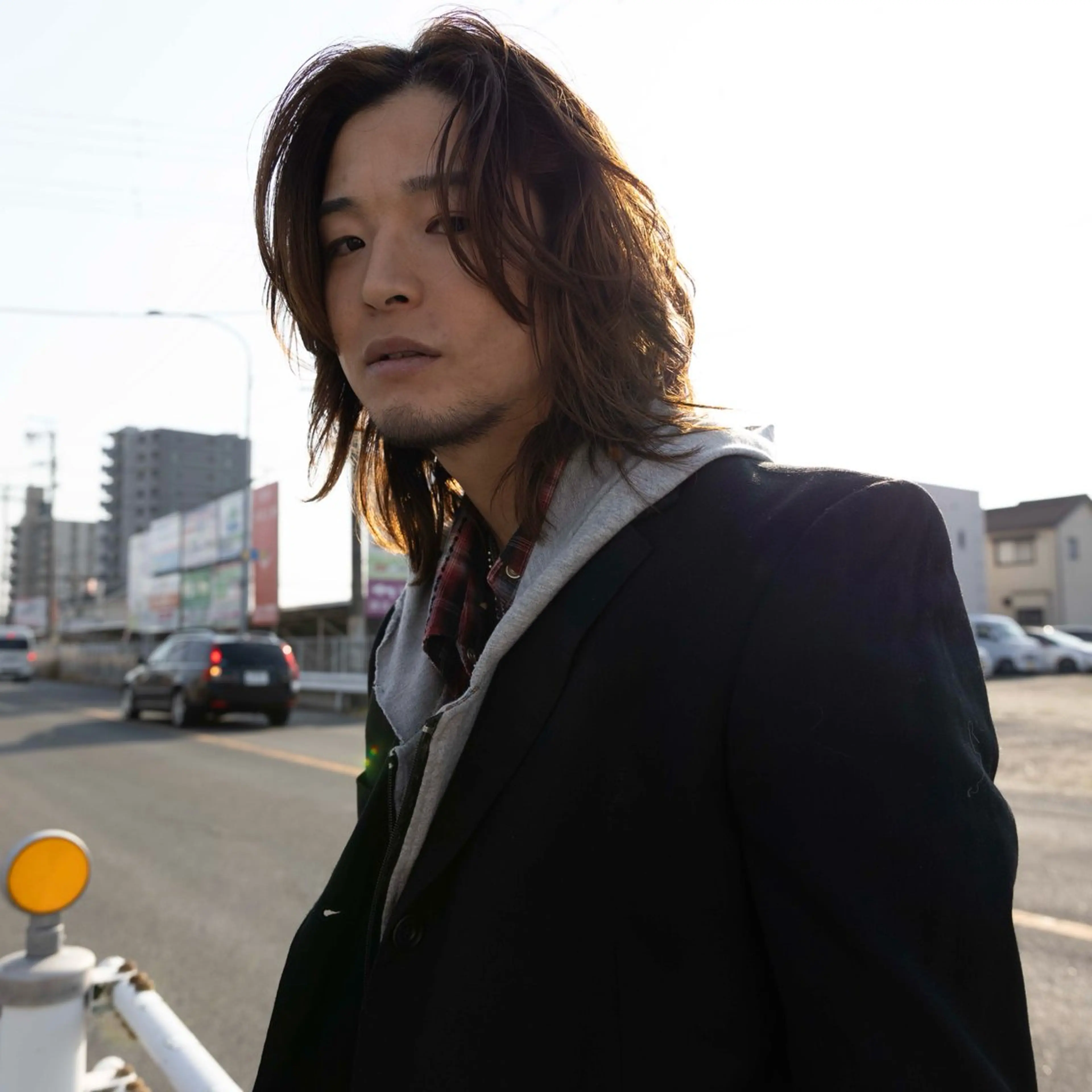 ミディアム パーマ ヘアアレンジ メンズ 梅本 淑人のヘアスタイル