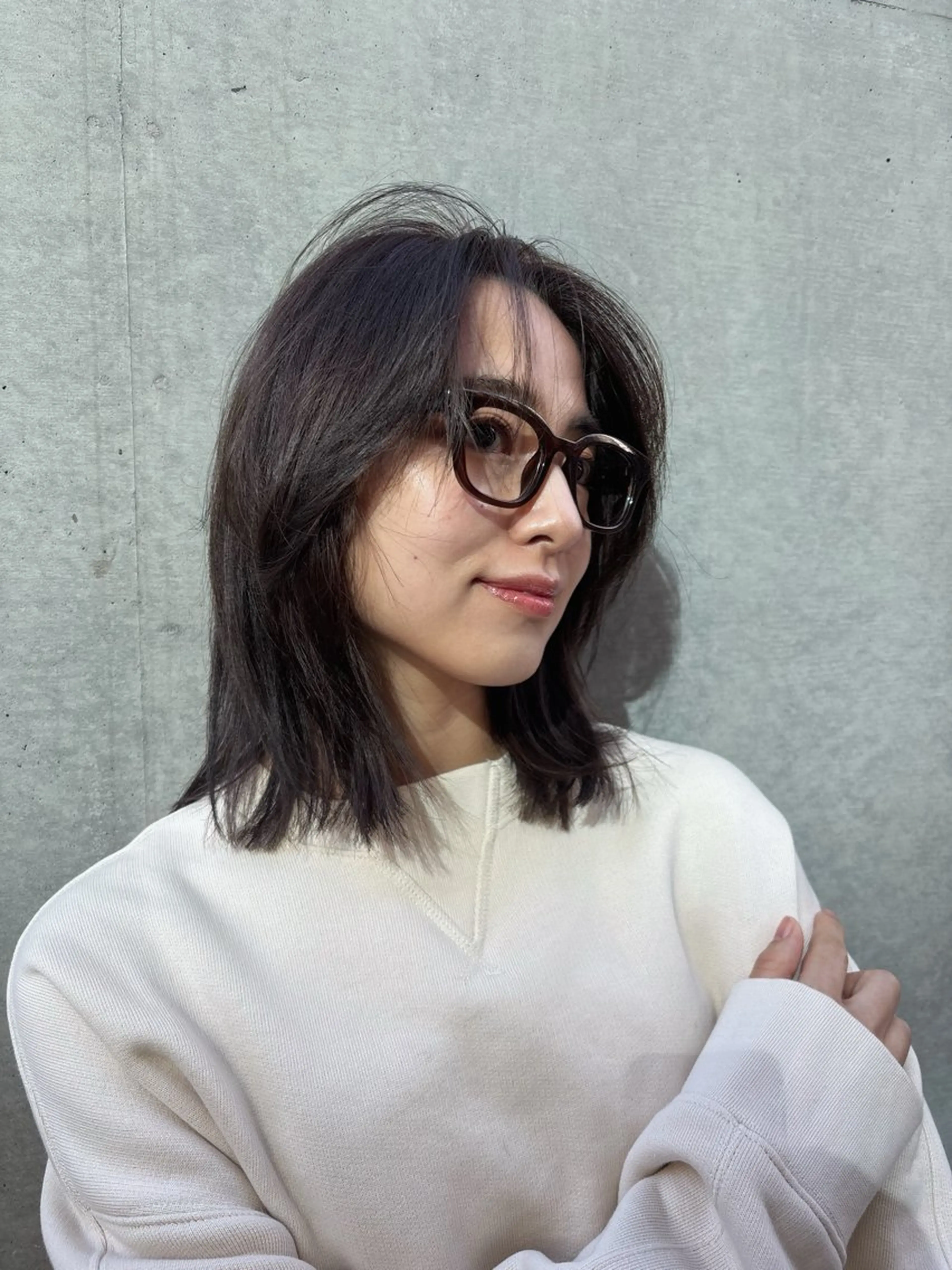 ミディアム ミディアムレイヤー レイヤーカット カット ヘアカラー トリートメント ボブ/ミディアム 親しみやすさ/さくらのヘアスタイル