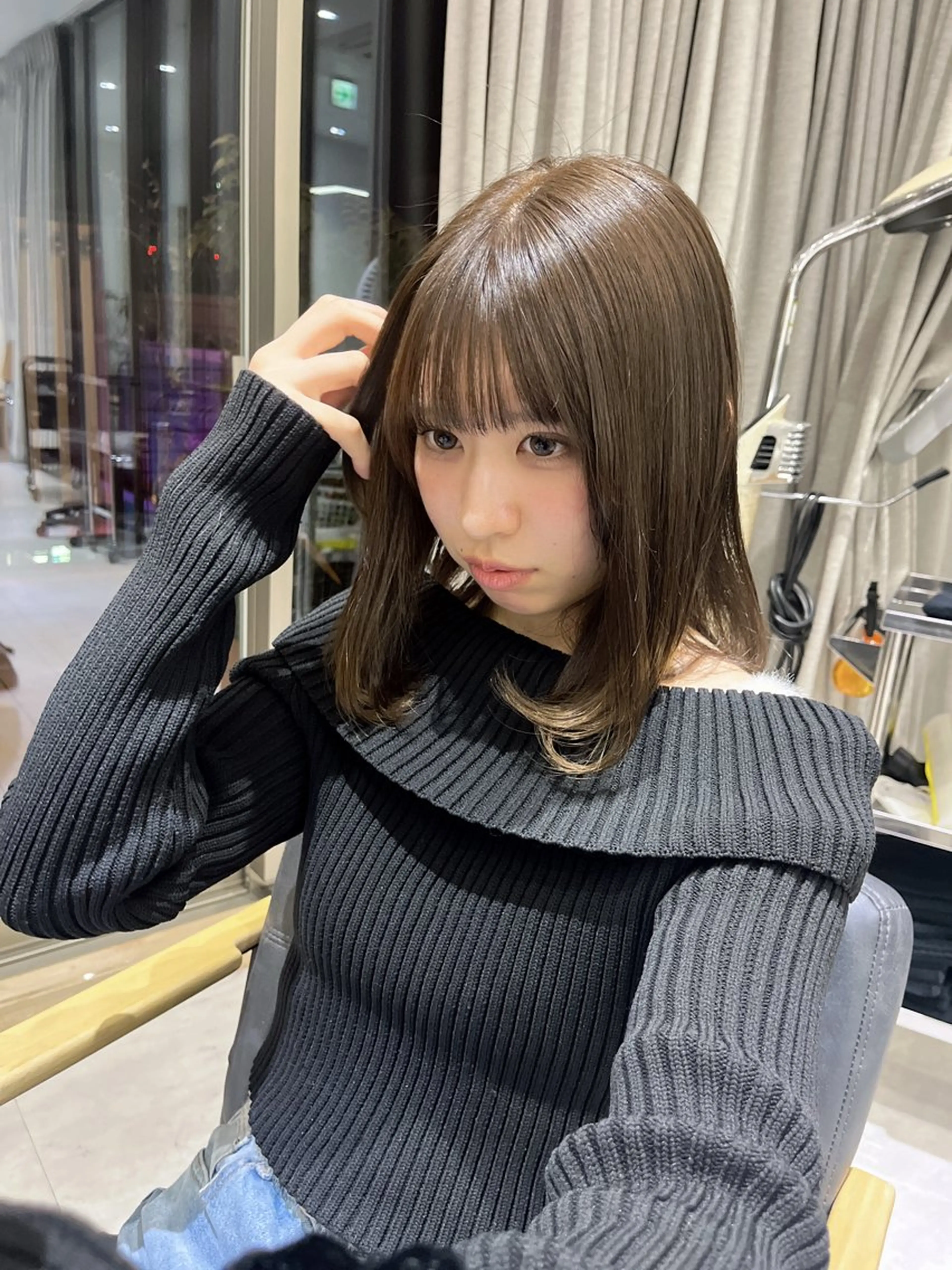 ミディアム 顔周りカット 髪質改善 韓国風ヘア 縮毛矯正 men'ssalon Zina天神所属・✨髪質改善/顔周りカ ット/縮毛矯正✨三隅のヘアスタイル