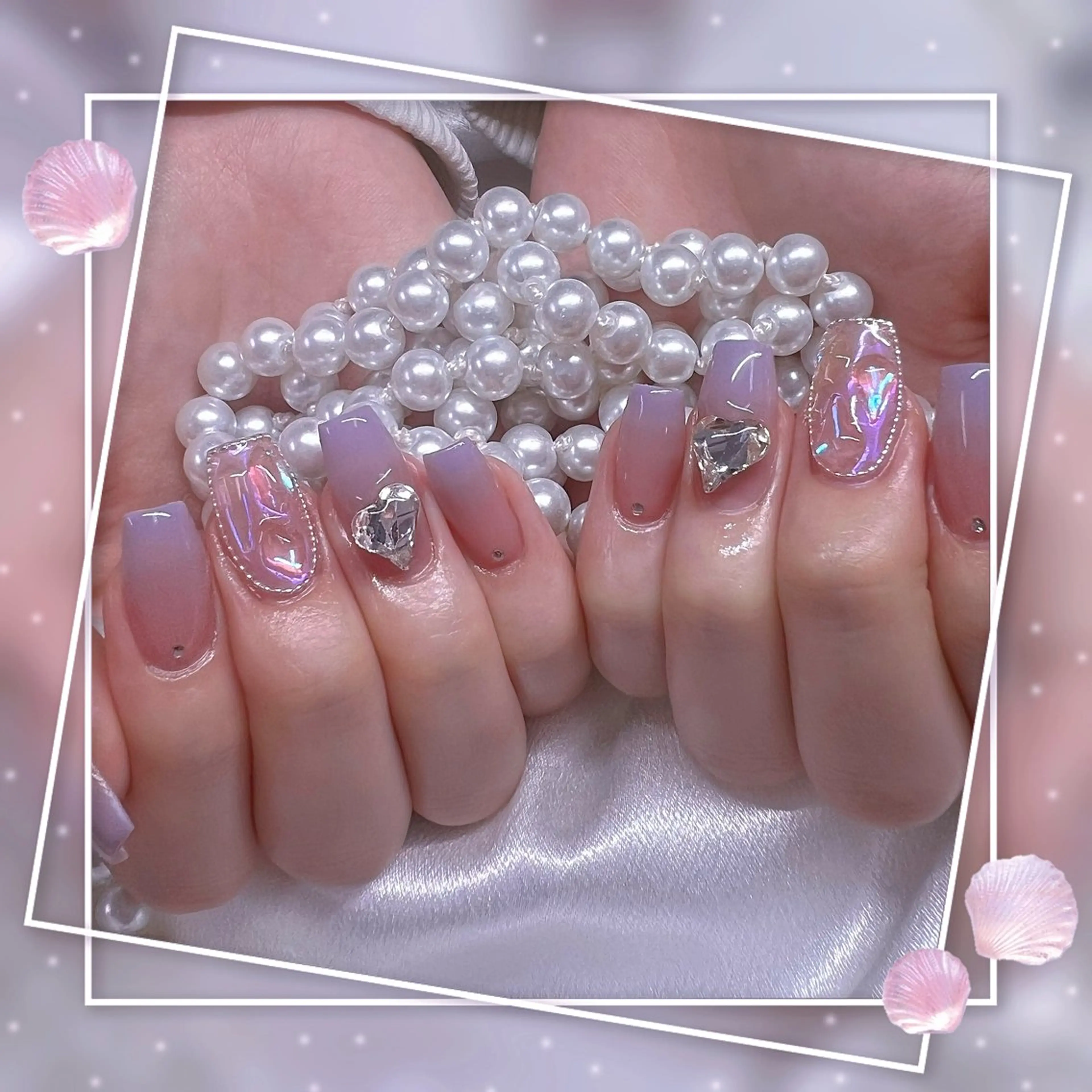 ネイル グラデーション マグネットネイル ピンク ワンホンネイル ハンドネイル Chill Nailsalonのネイルデザイン