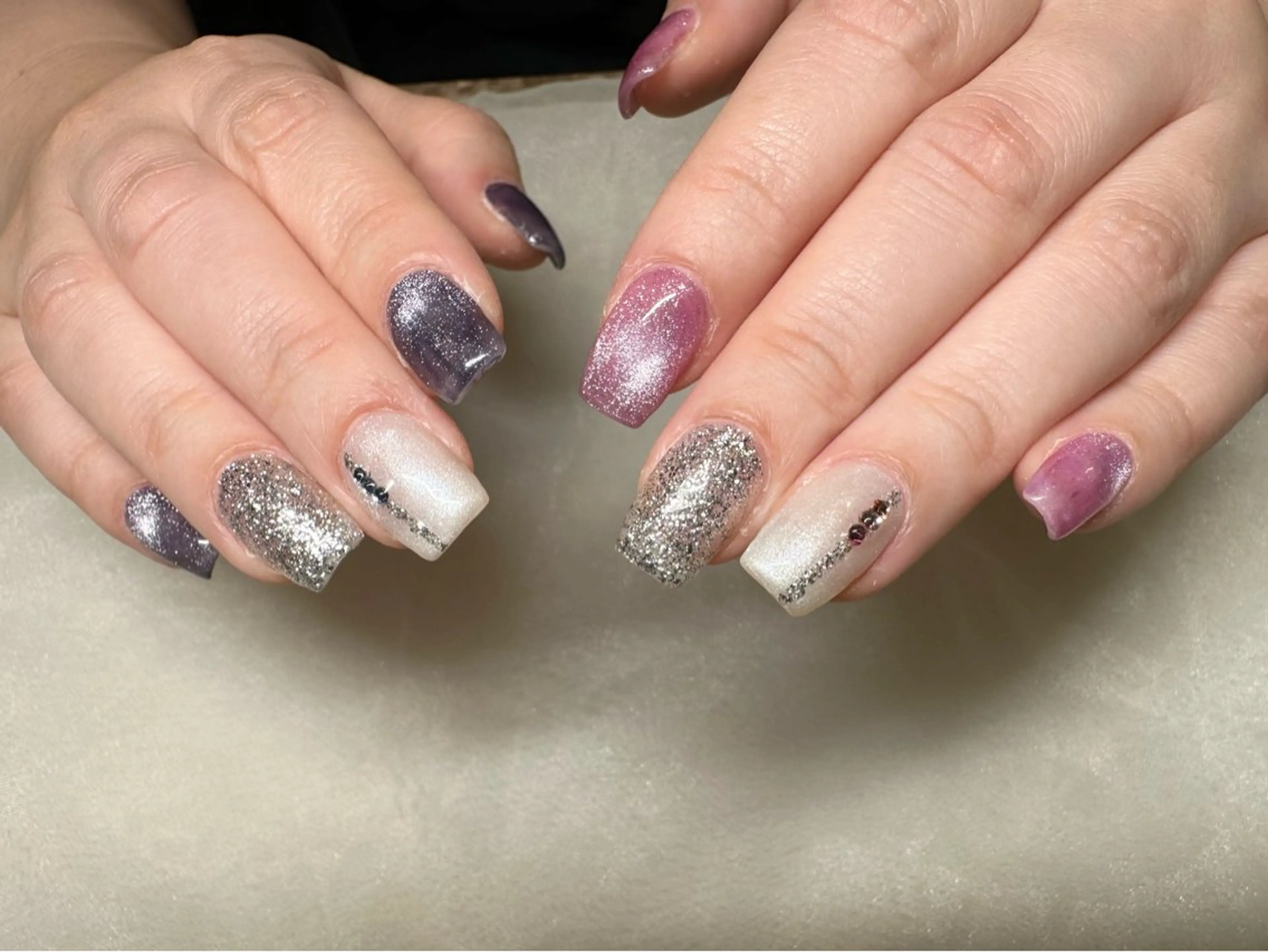 ネイル ラメ(グリッター) ワンカラーネイル 小林 麻里のネイルデザイン