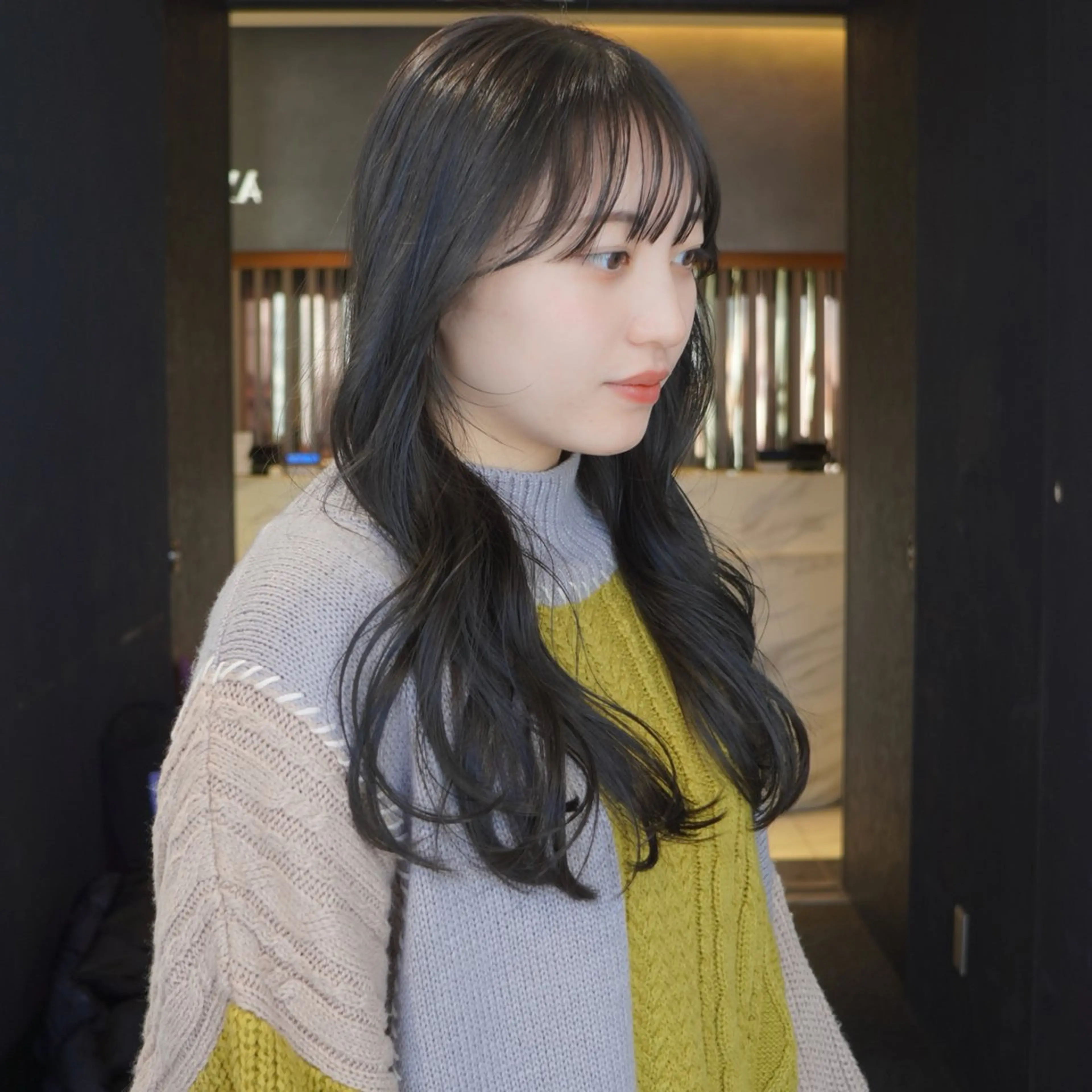 ロング カラー グレージュ オリーブグレージュ オリーブグレー 飯田 優花/カットモデルのヘアスタイル