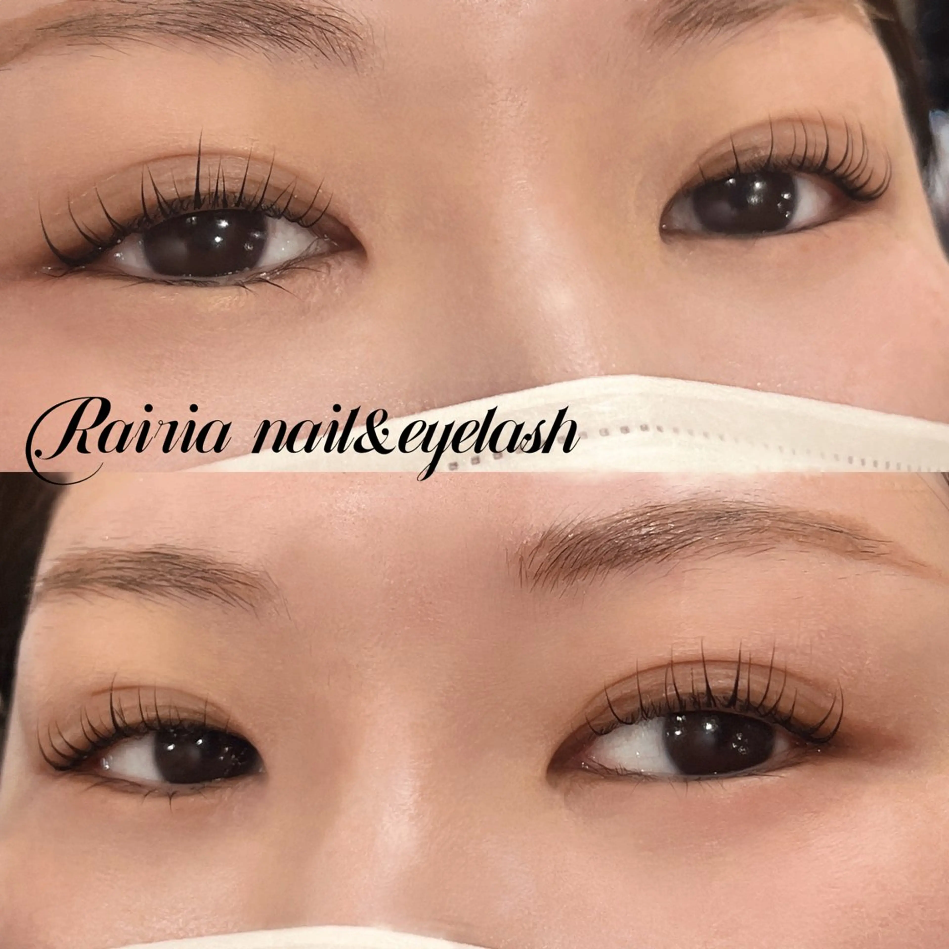 マツエク・マツパ フラットラッシュ 韓国風マツエク パリジェンヌラッシュリフト 下まつげエクステ 一重×まつ毛パーマ マツパ Rairia momoka🎀✨のマツエク・マツパデザイン