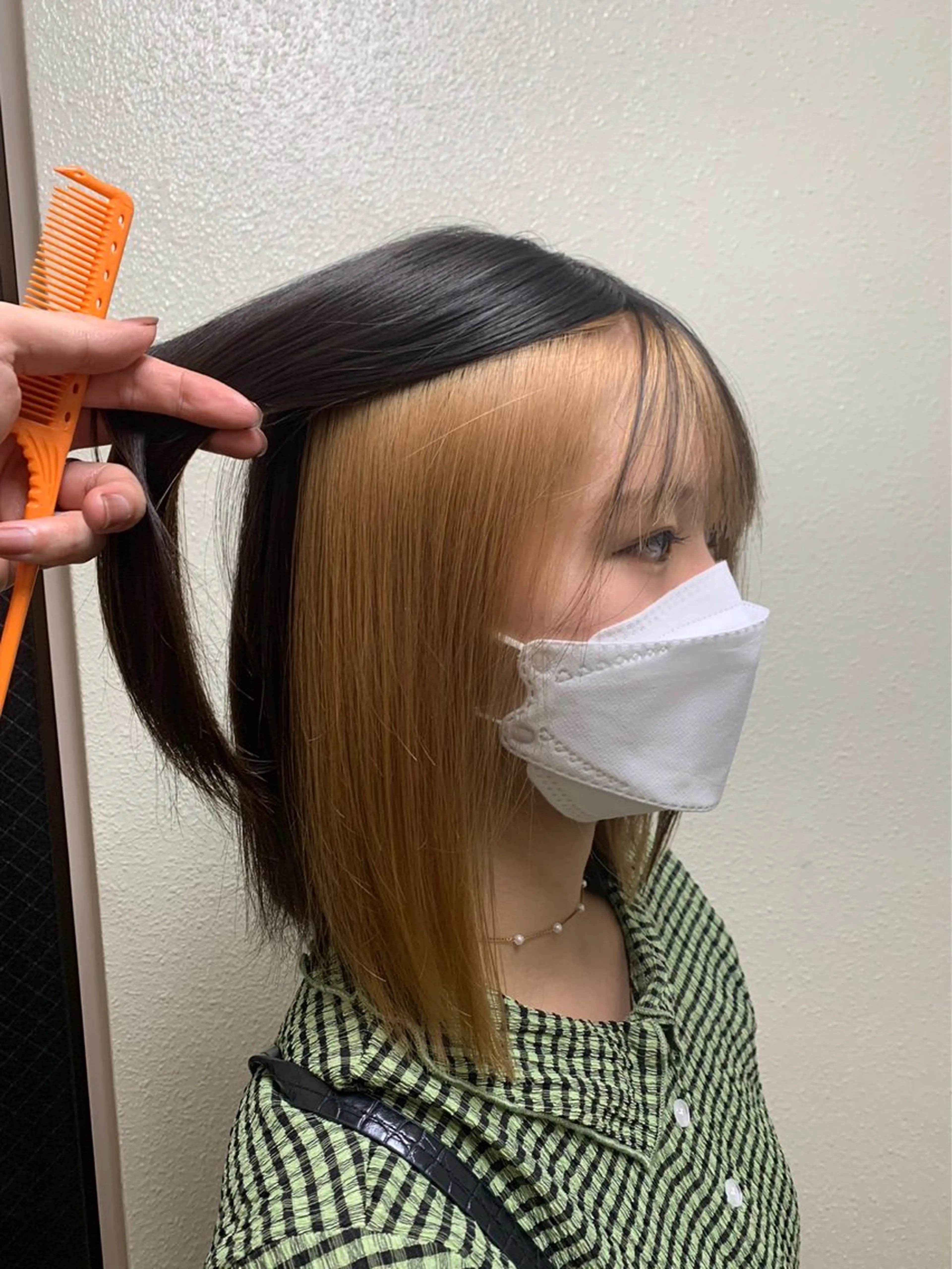 ミディアム カラー ブリーチ ケアブリーチ ダブルカラー インナーカラー ボブ ヘアカラー トリートメント ヘアセット 艶髪ケア特化✨ トワのヘアスタイル