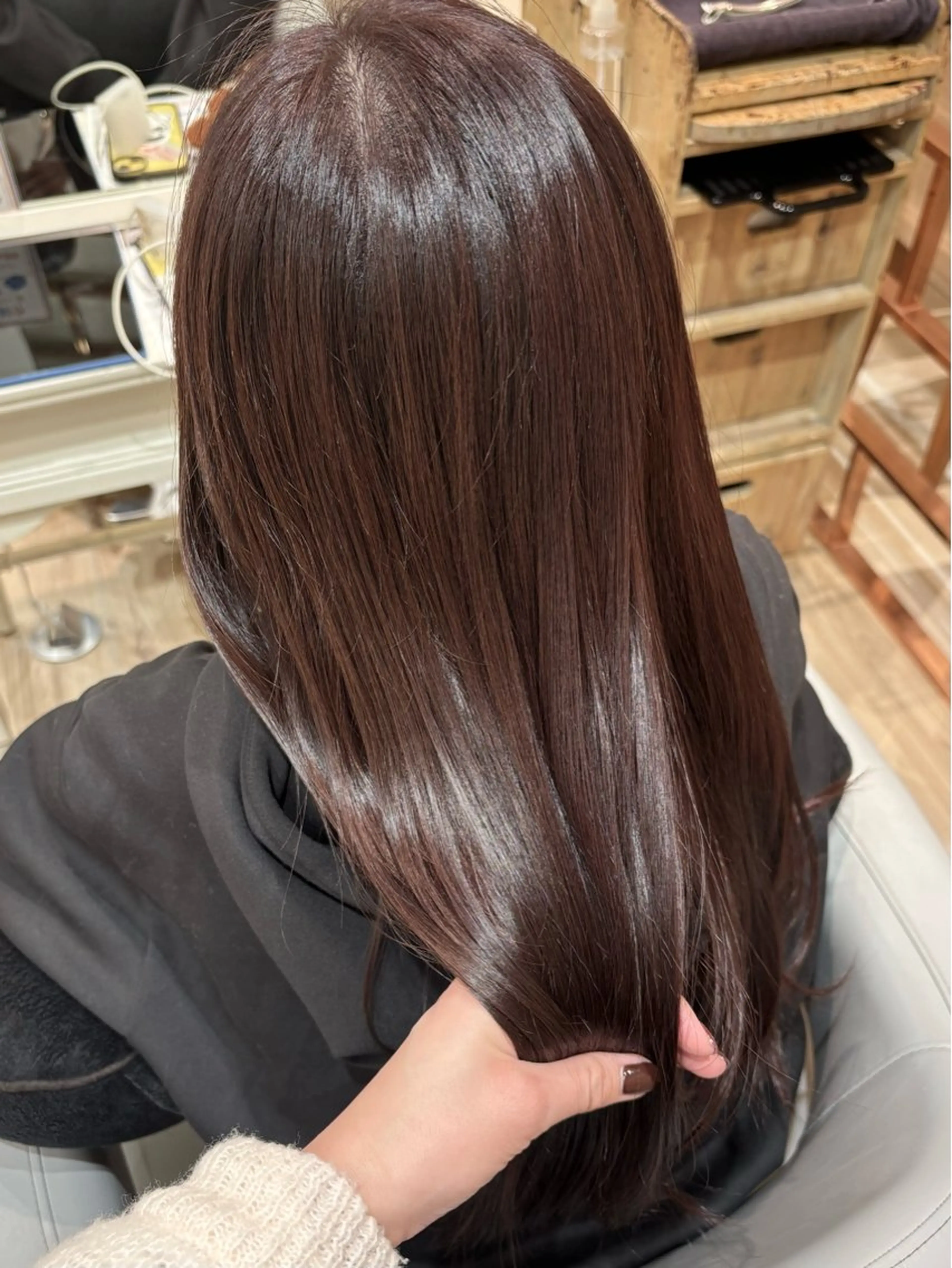 ロング カラー レイヤー/顔まわり 透明感カラー柳澤優名のヘアスタイル