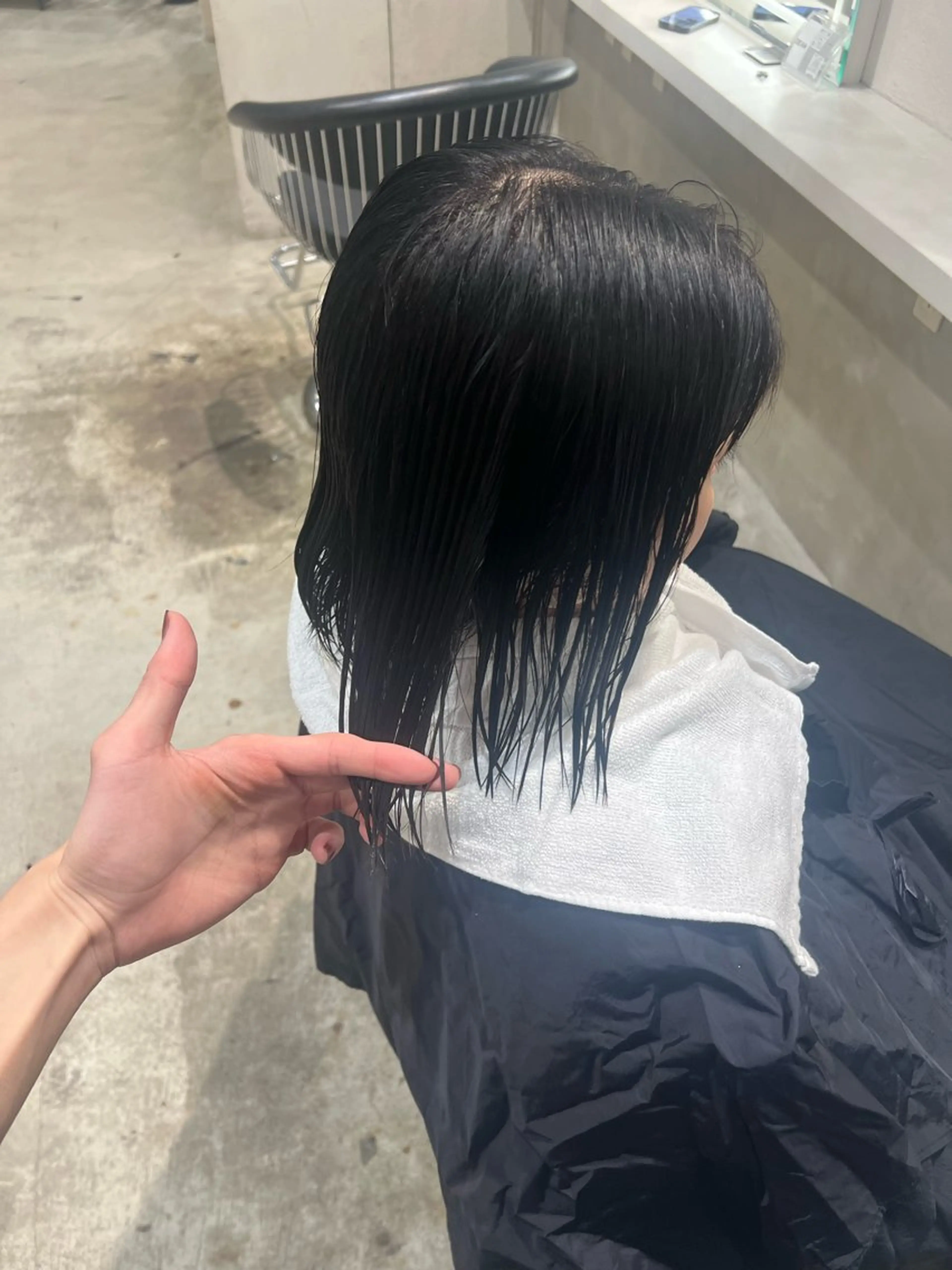 ミディアム 縮毛矯正 名古屋/落ちる黒 黒染め落としのヘアスタイル