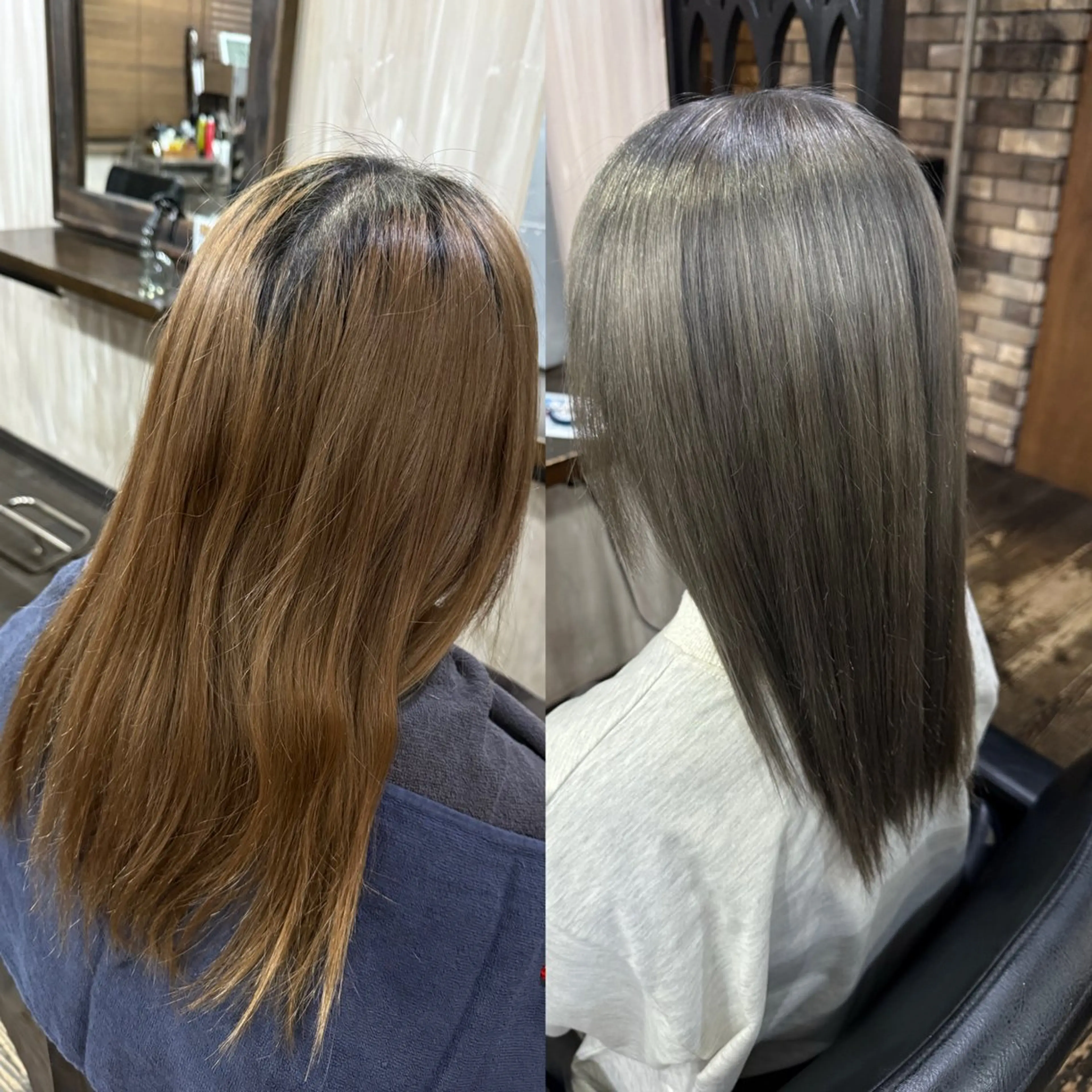 セミロング ヘアカラー M.Fe's はるな 🖤メンズカット募集のヘアスタイル