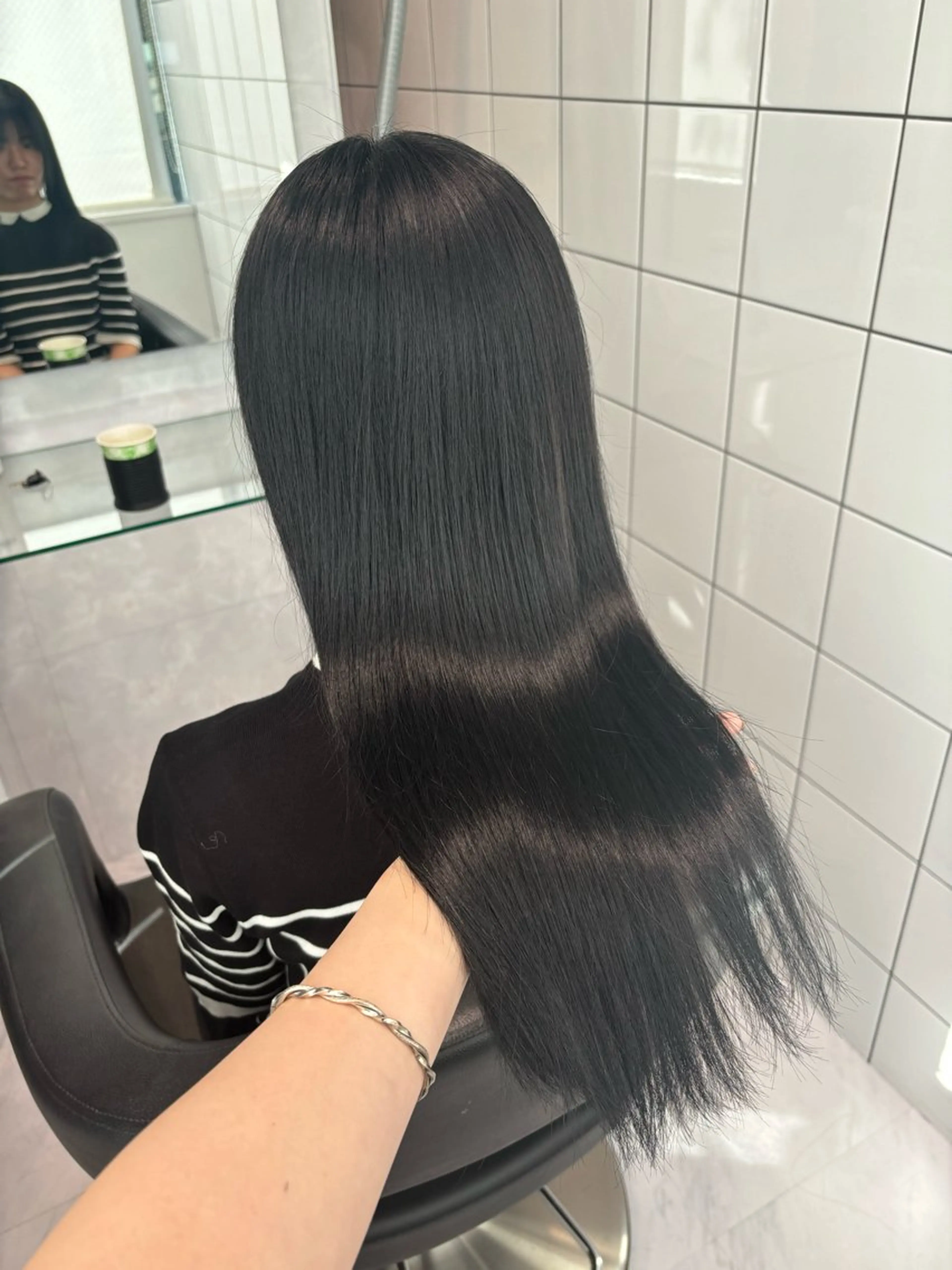 ロング カラー ヘアカラー トリートメント ヘッドスパ ヘアセット 表参道♡暗髪^ྀི 艶カラー♡アユミのヘアスタイル