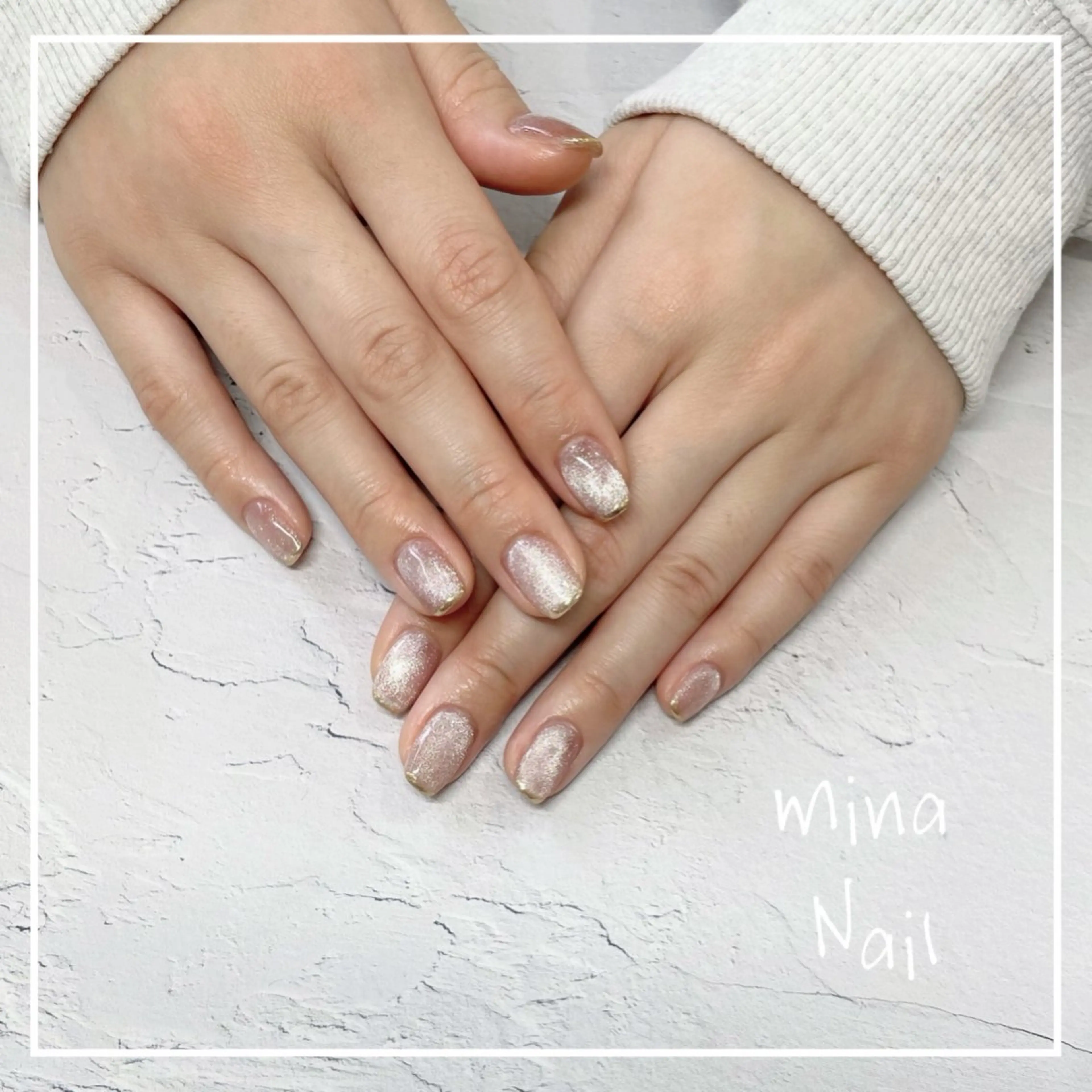 ネイル フレンチネイル マグネットネイル ミラーネイル mina Nailのネイルデザイン