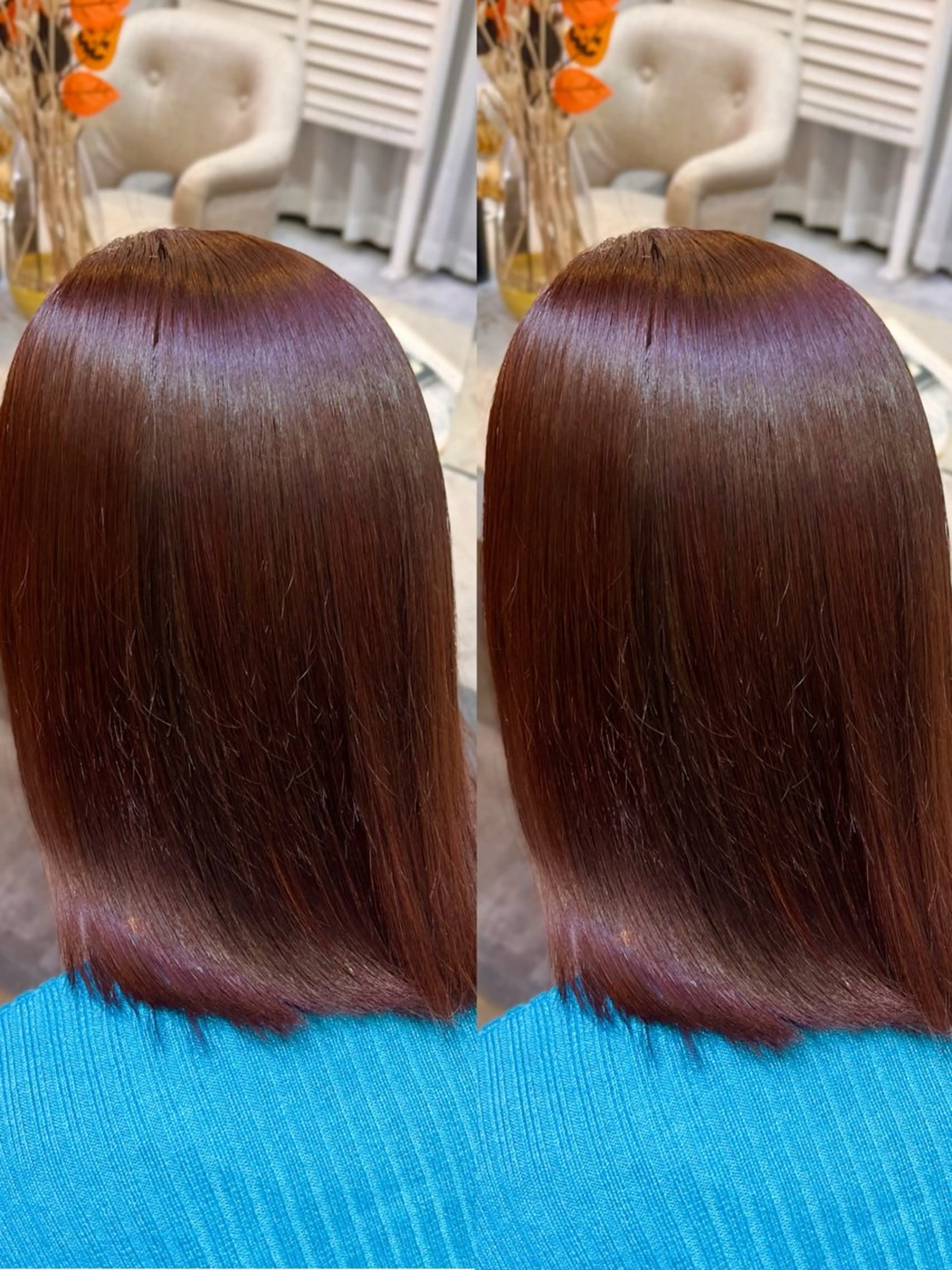 ミディアム カラー ブラウンカラー レッドカラー レッドブラウン カット ヘアカラー mimi☪️ 艶髪髪質改善/メンズのヘアスタイル