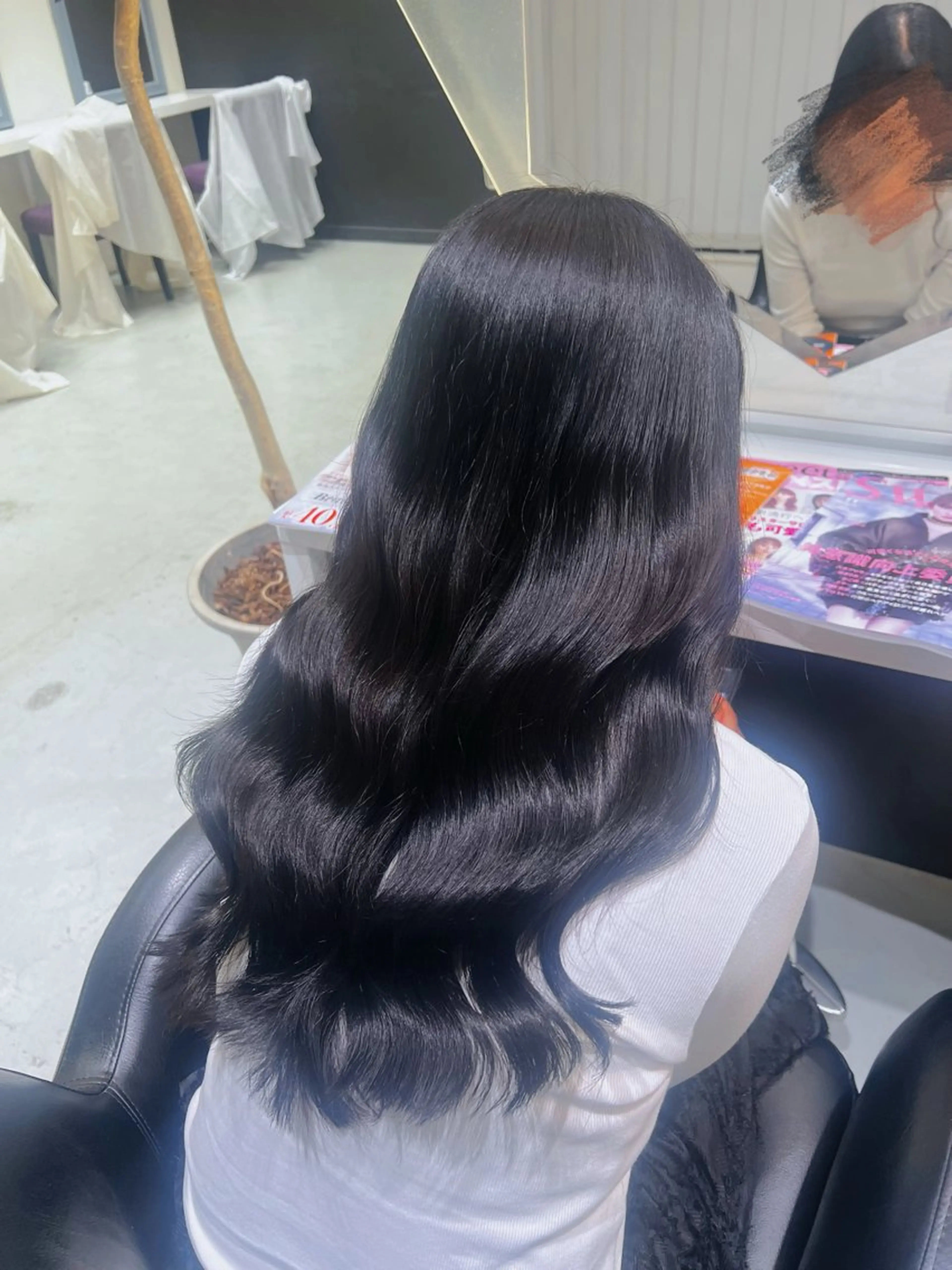 ロング 韓国風顔まわり/ベー ジュ/マツエク♡美咲のヘアスタイル