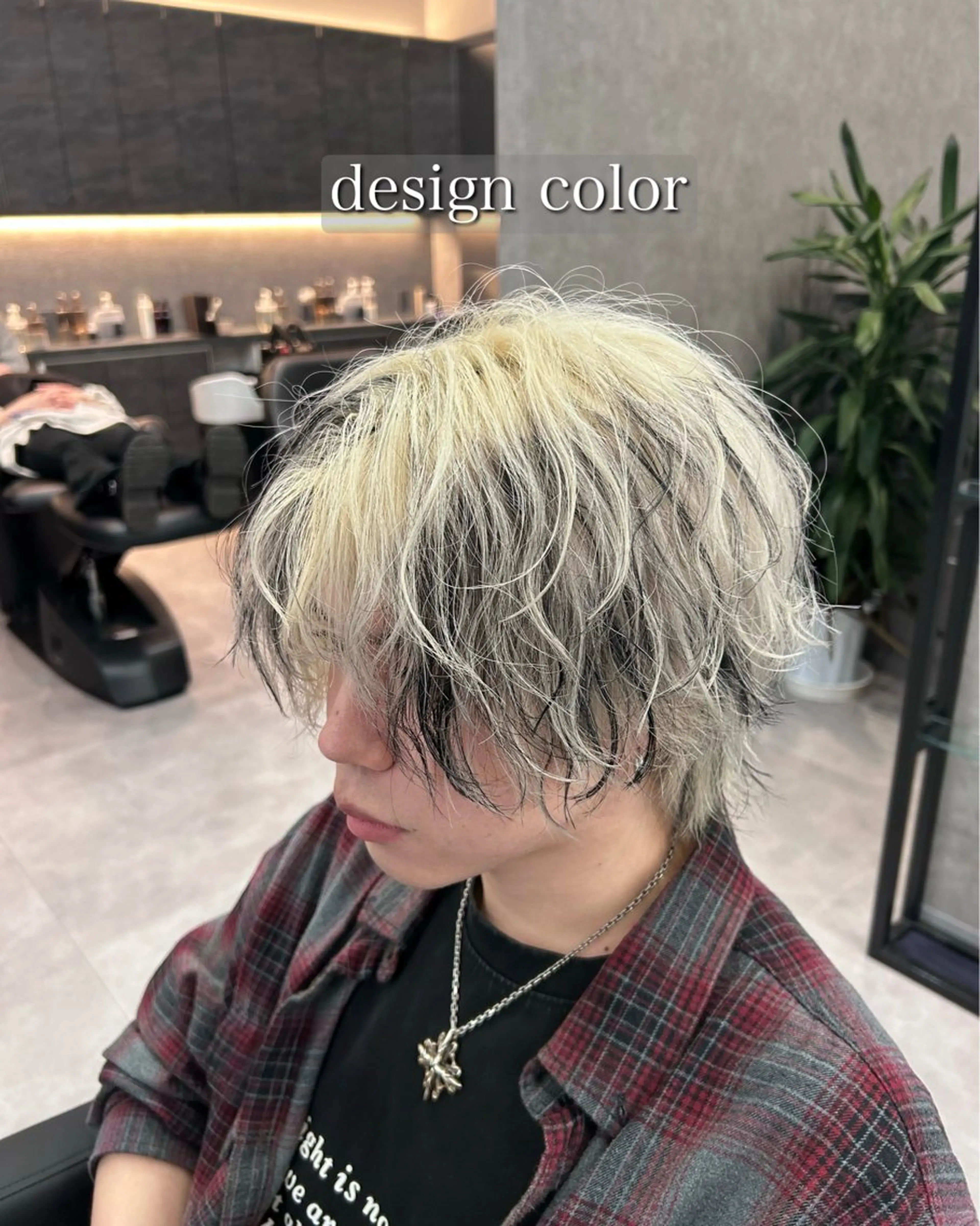 ショート カラー パーマ メンズ メンズハイトーン デザインカラー ハイトーンカラー カット ヘアカラー メンズ特化 👑YUTAのヘアスタイル