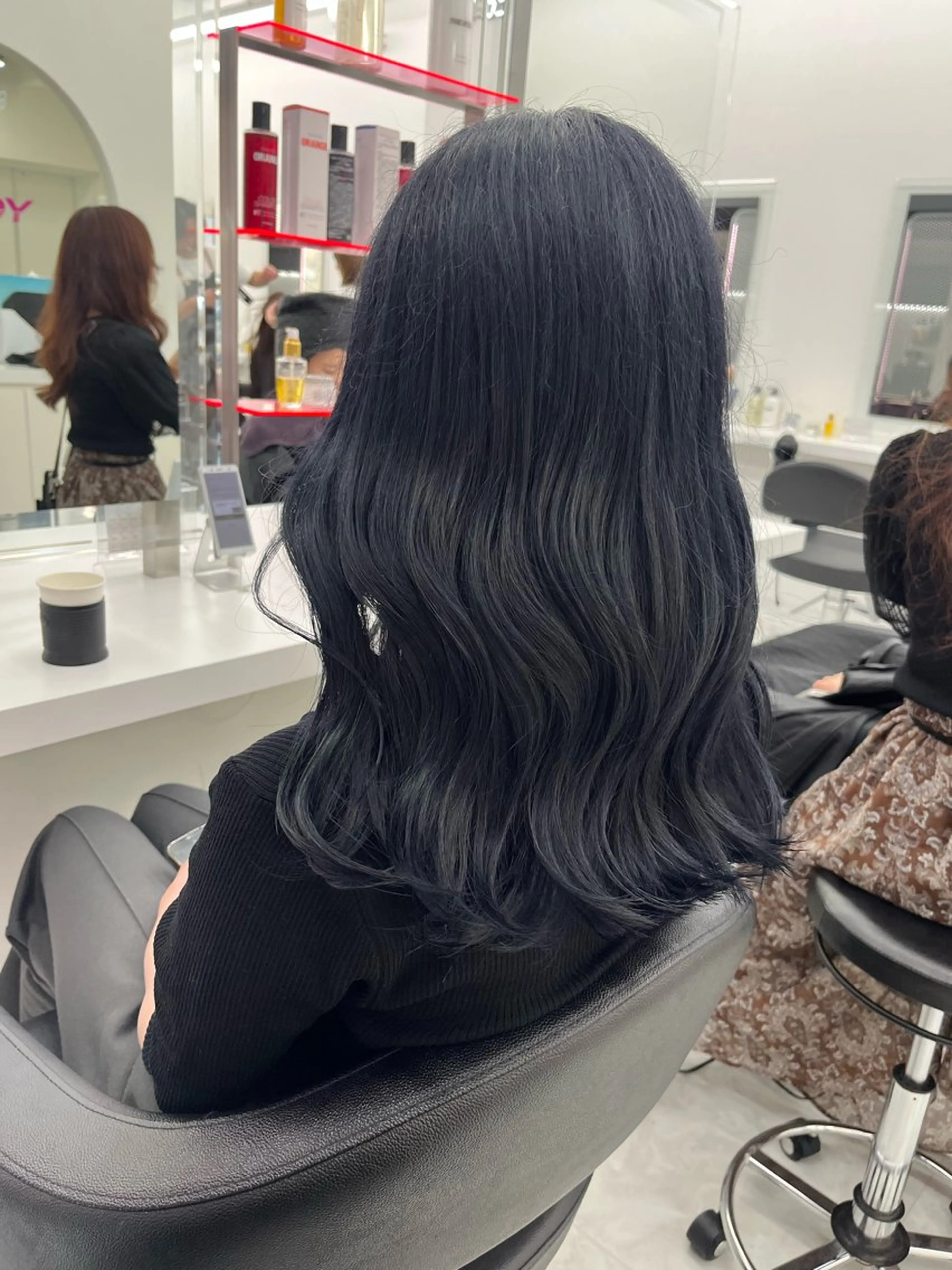 ロング カラー 黒髪 ブルーカラー ブルーブラック 💖トレンド秋冬 カラー💖FUTAのヘアスタイル