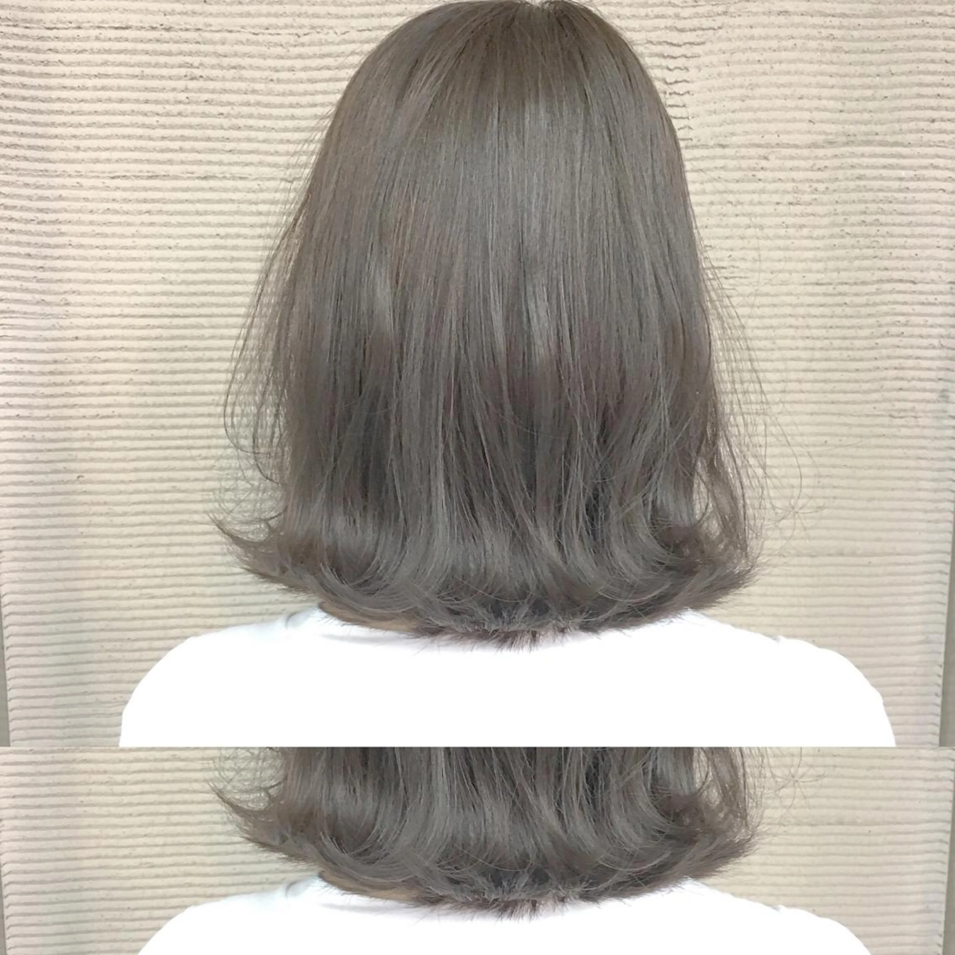 ミディアム カラー パーマ ヘアアレンジ ブリーチ 透明感カラー ブリーチなしカラー ボブ ハイトーン特化🤍 浦住のヘアスタイル