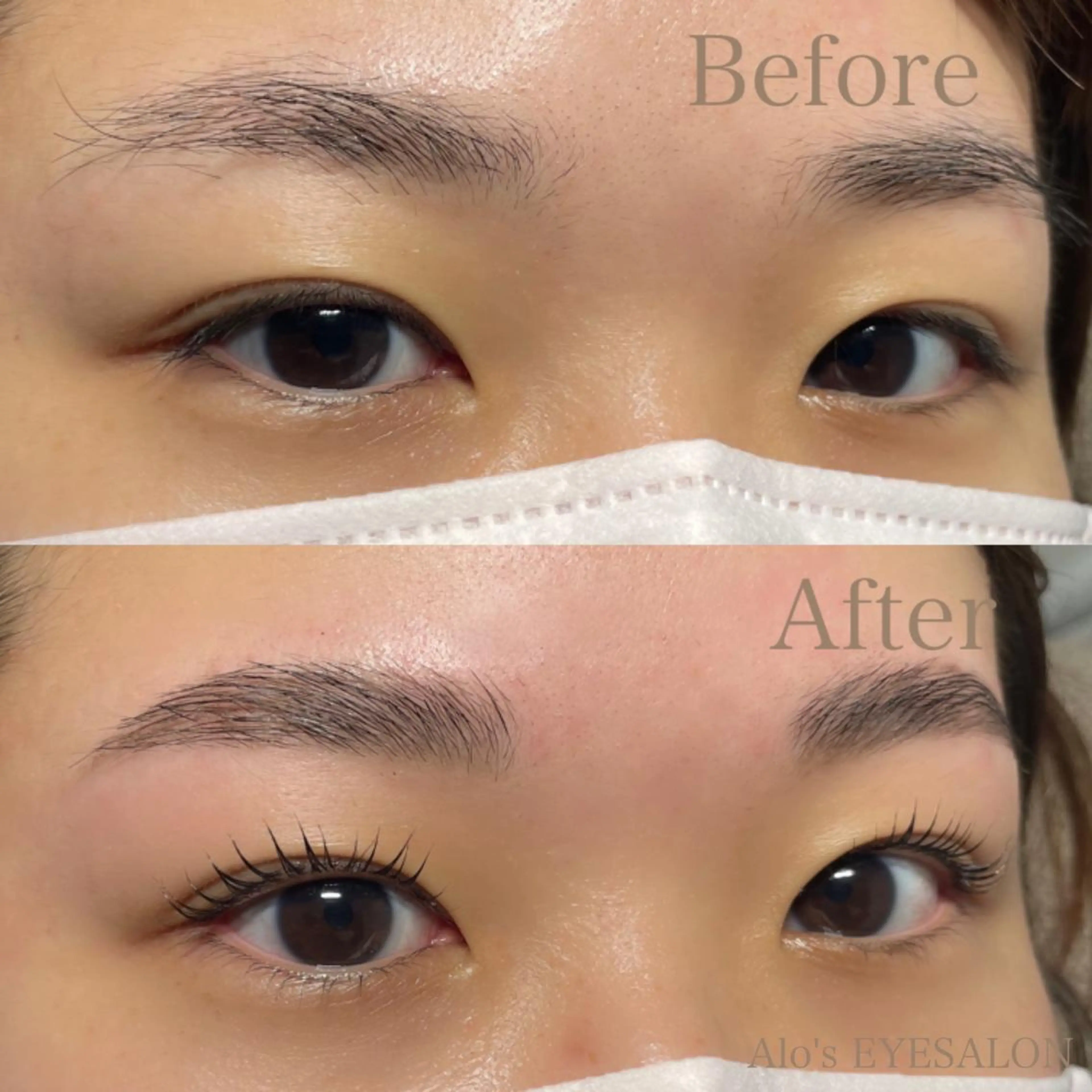 マツエク・マツパ アイブロウ ハリウッドブロウリフト 一重×まつ毛パーマ バイフルール アイラッシュサロンのマツエク・マツパデザイン