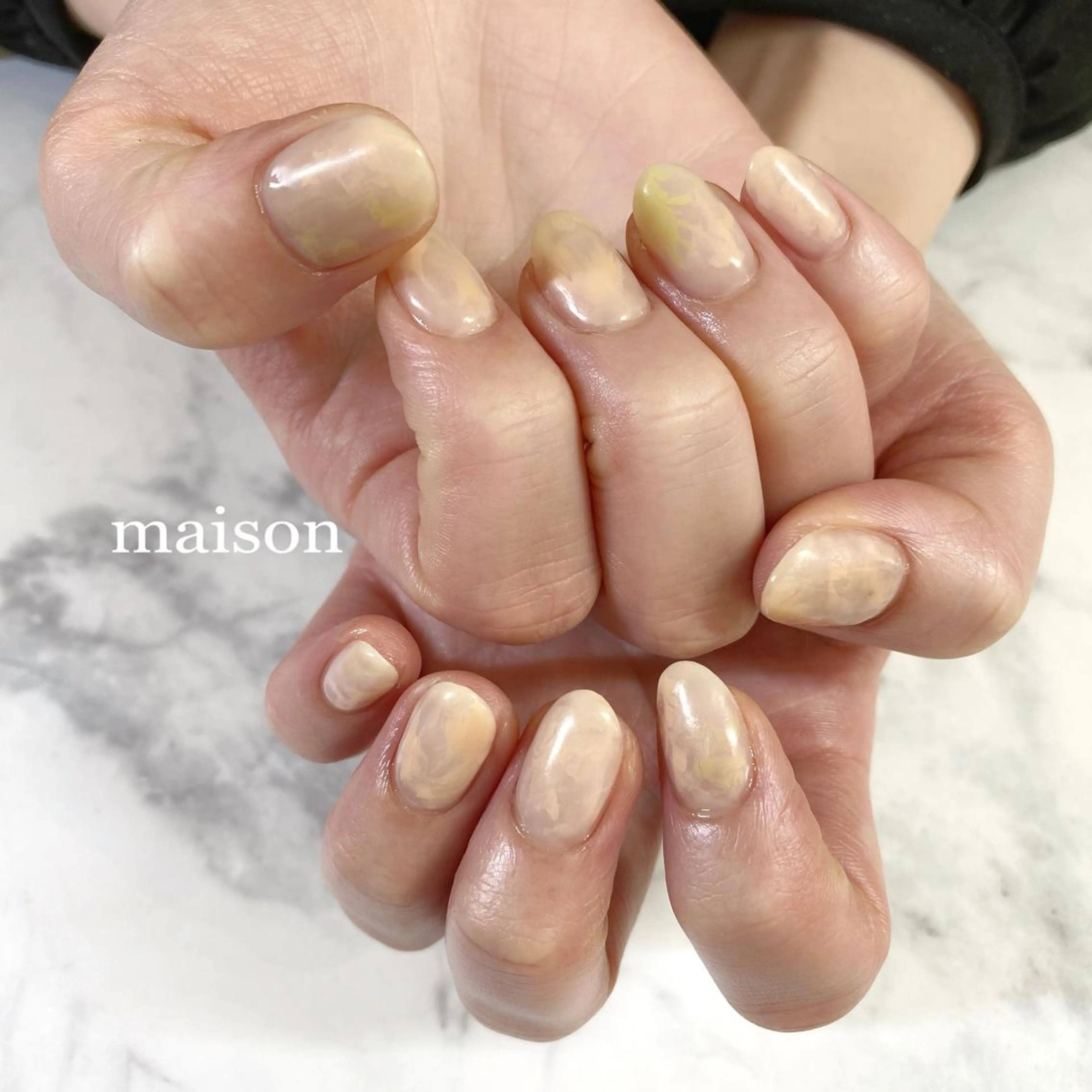 ネイル ニュアンスネイル ピスタチオネイル 春ネイル ハンドネイル ISHIHARA KANAのネイルデザイン