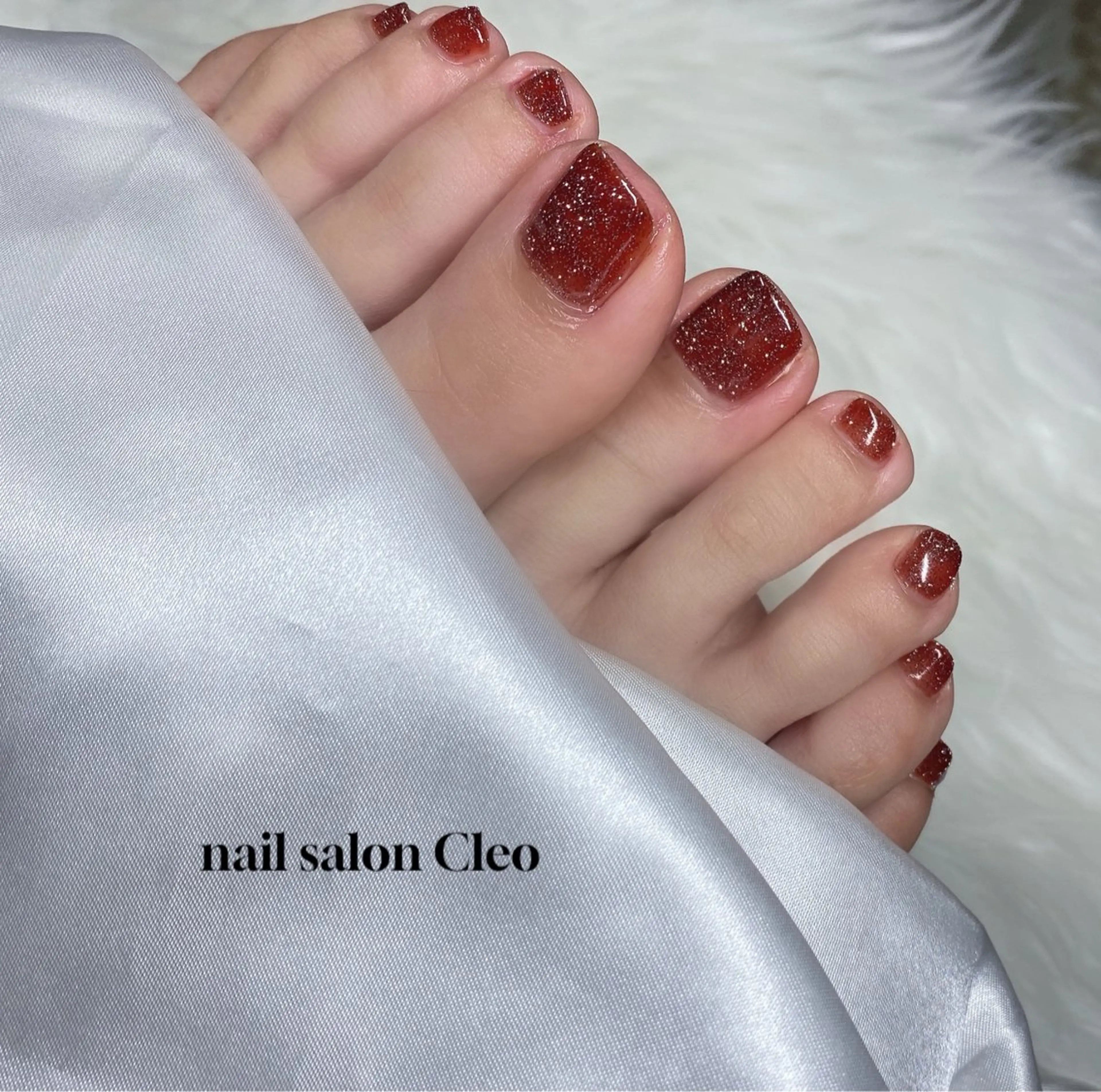 ネイル ブラウン フラッシュネイル キラキラネイル Cleo クレオのネイルデザイン