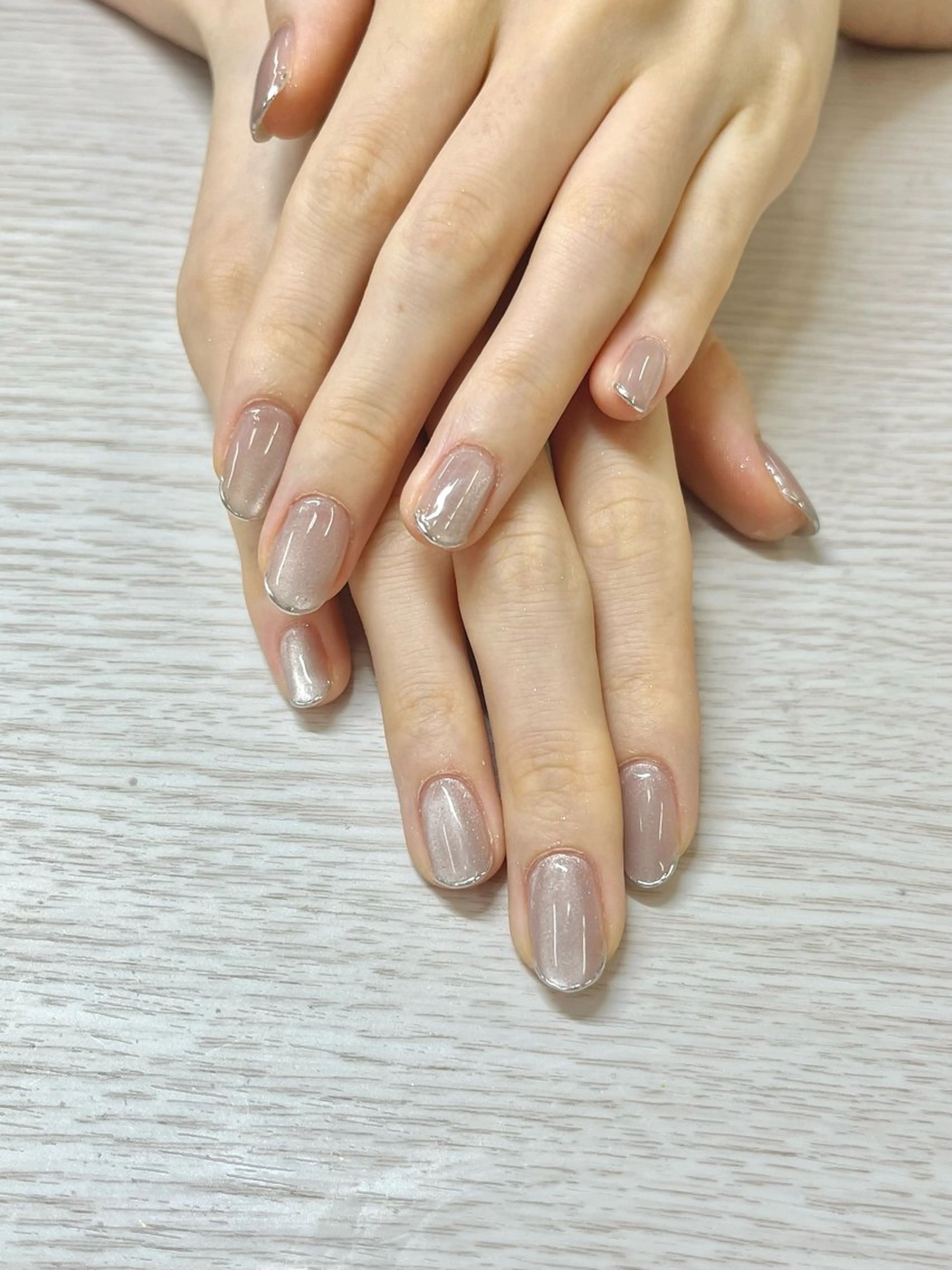 ネイル ミラーネイル シルバー TRU きゃんのネイルデザイン