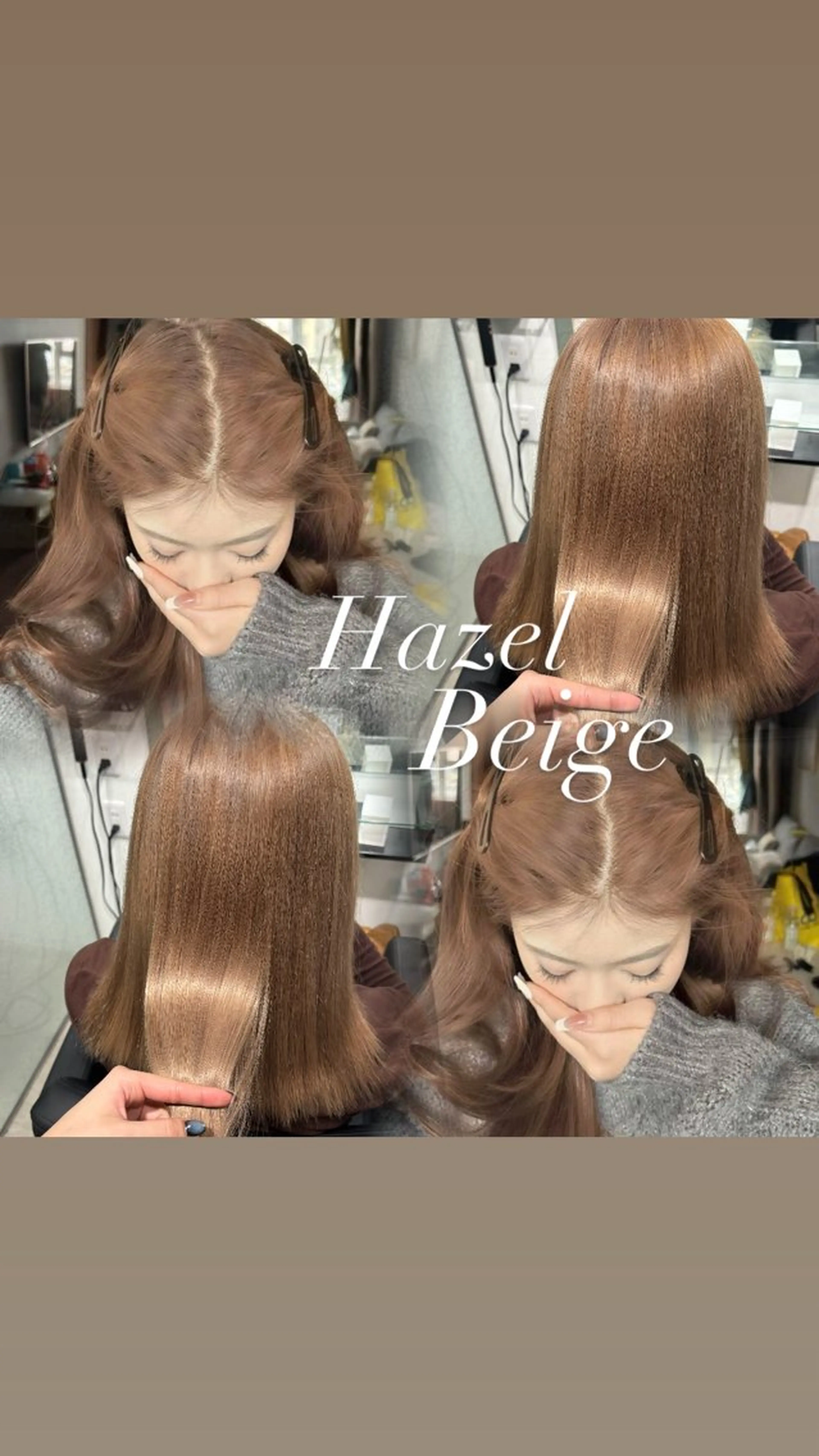 セミロング ヘアカラー ヘアセット Yuzu️🫧AO/ ハイトーン／韓国ヘアのヘアスタイル