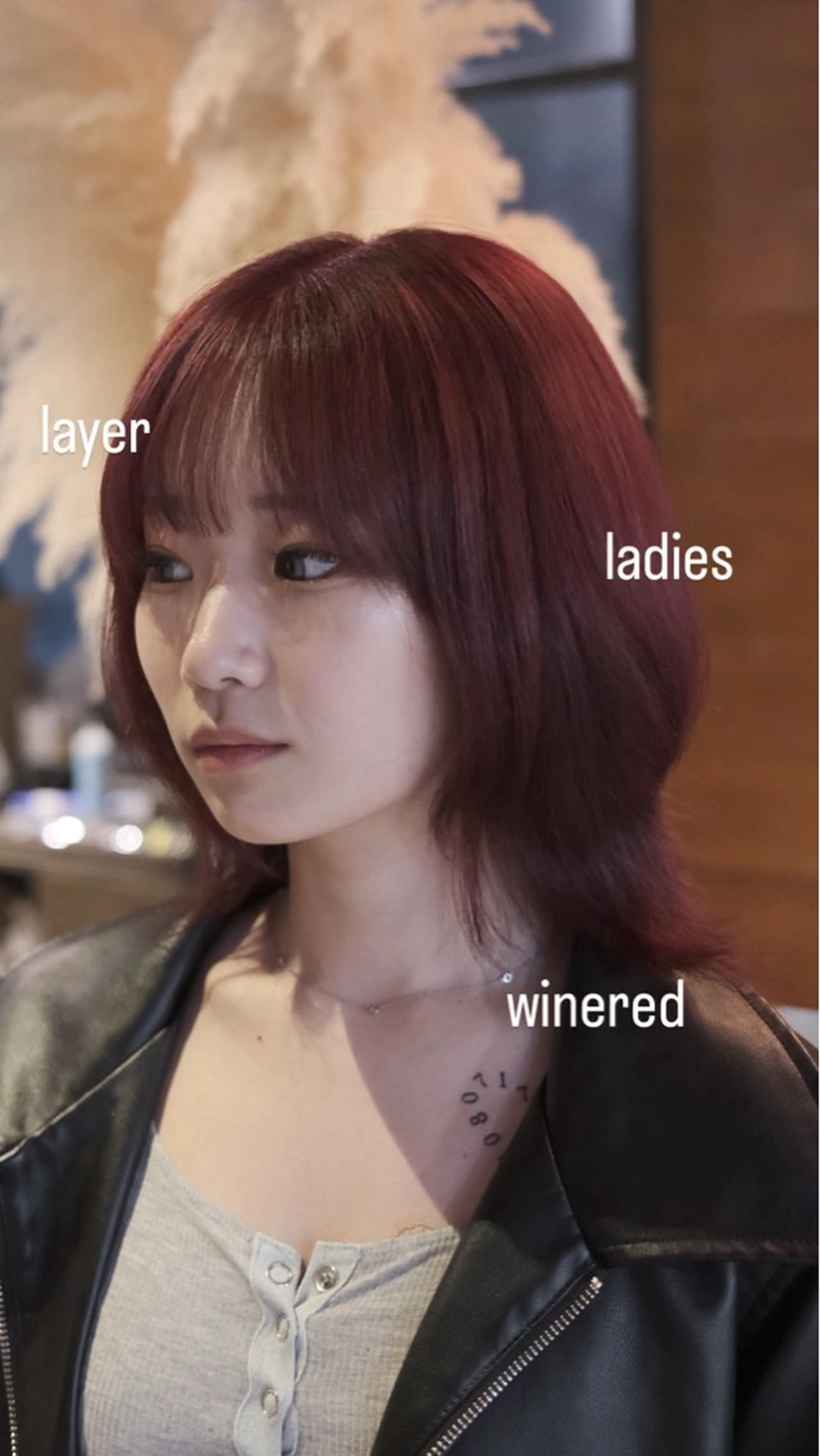 ミディアム カラー レッドカラー レイヤーカット ヘアカラー トリートメント カットモデル募集 /ハナオカユウキのヘアスタイル