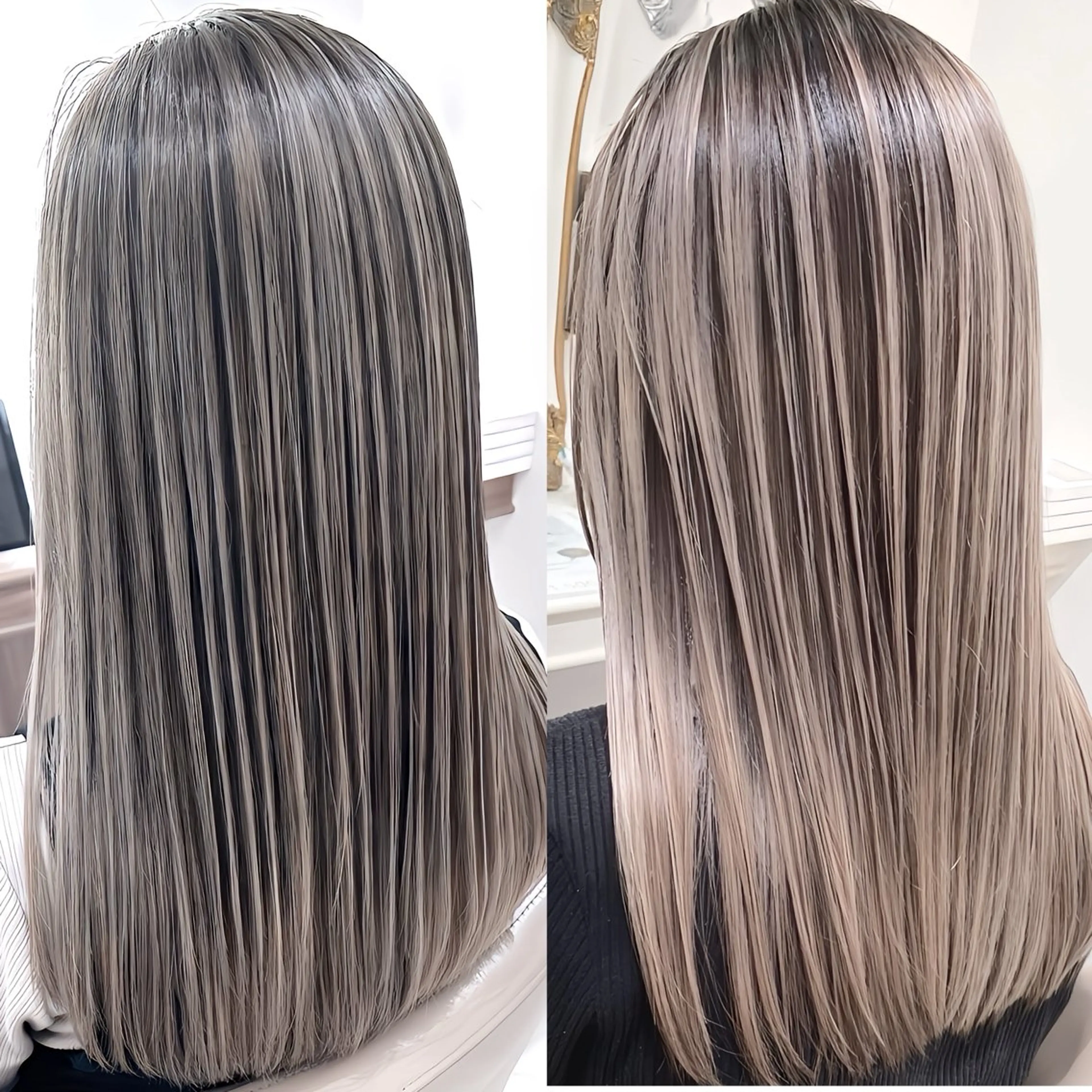 セミロング カラー バレイヤージュ 髪質改善 レイヤーカット カット ヘアカラー トリートメント 山崎俊輔/髪質改善 /バレイヤージュのヘアスタイル