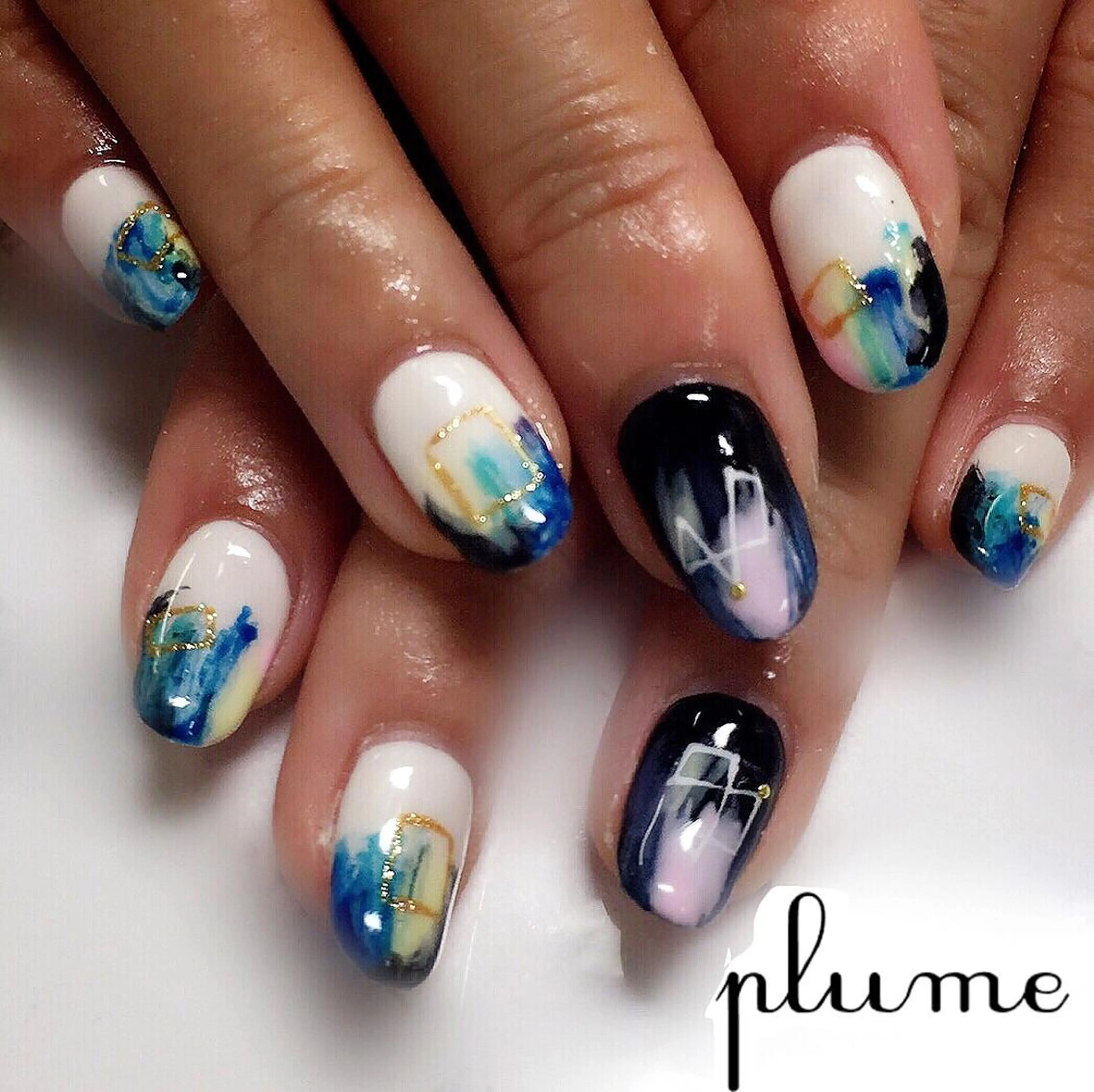 ネイル アートネイル ニュアンスネイル ハンドネイル plume nail ☆韓国ネイルのネイルデザイン
