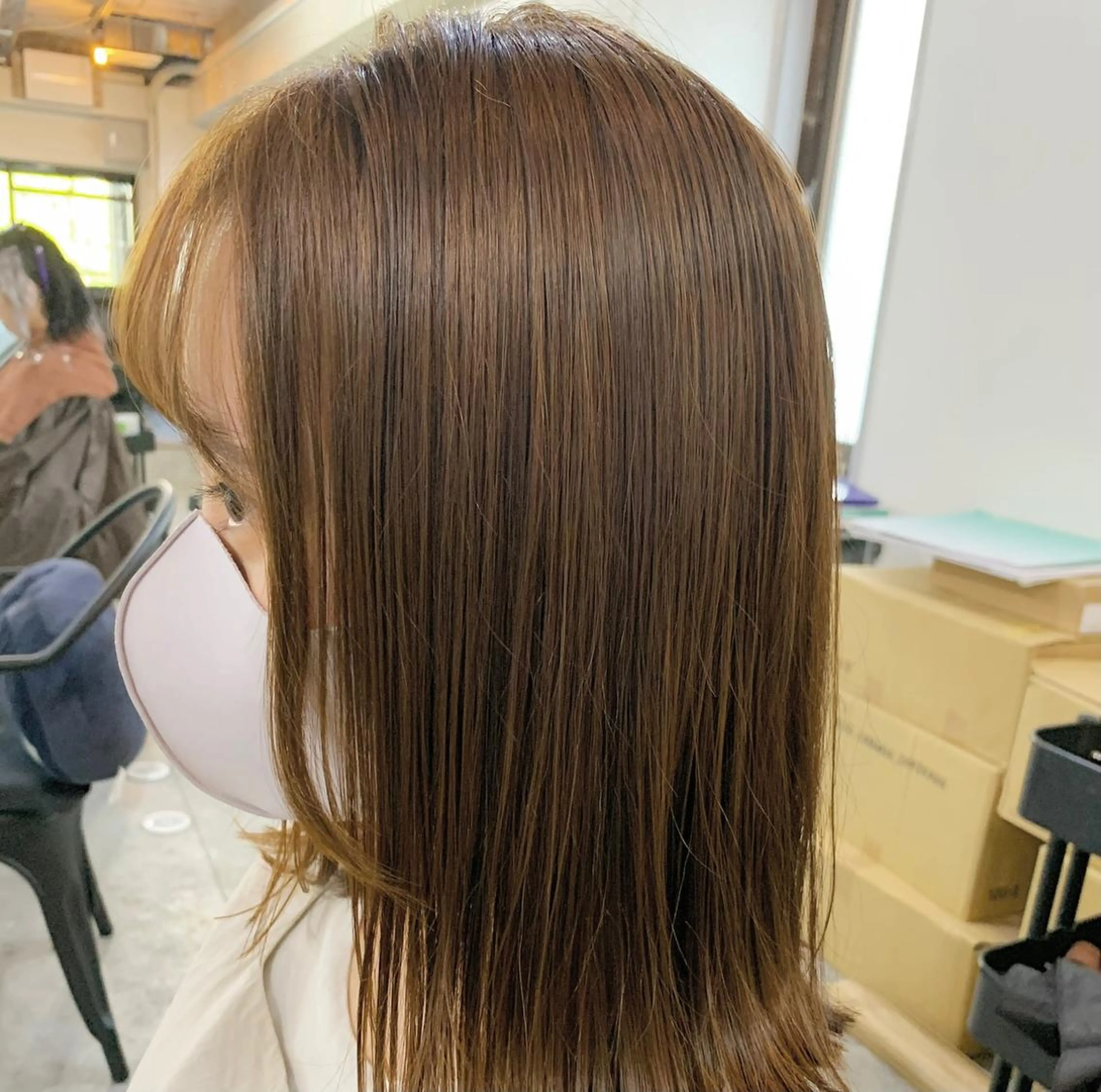 ミディアム カラー ブリーチ ブラウンカラー 透明感カラー ダブルカラー ブリーチなしカラー ヘアカラー トリートメント ヘアセット 髪質改善色素改善特化 keiのヘアスタイル