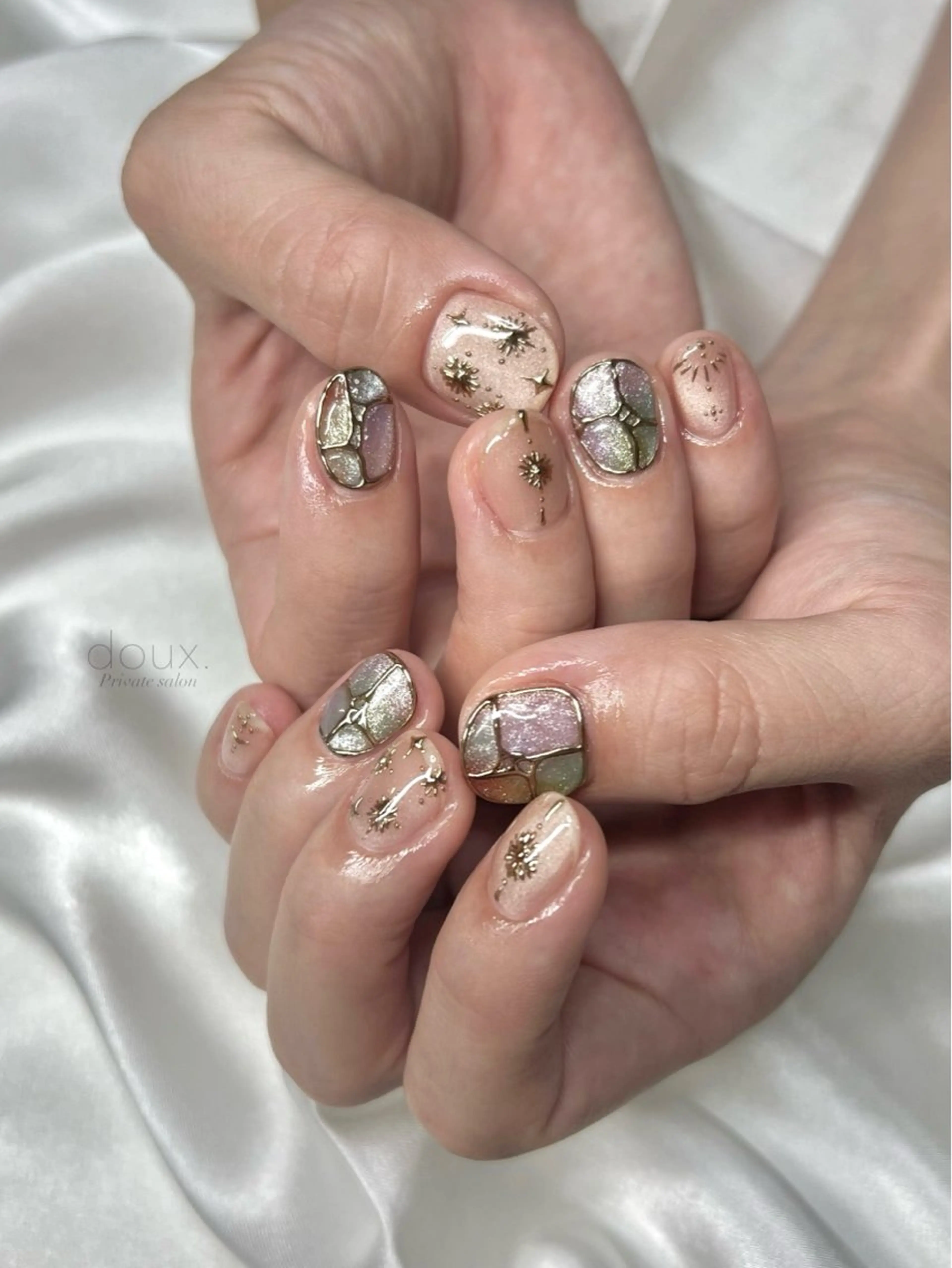 ネイル 韓国ネイル マグネットネイル ミラーネイル ハンドネイル doux. nailのネイルデザイン