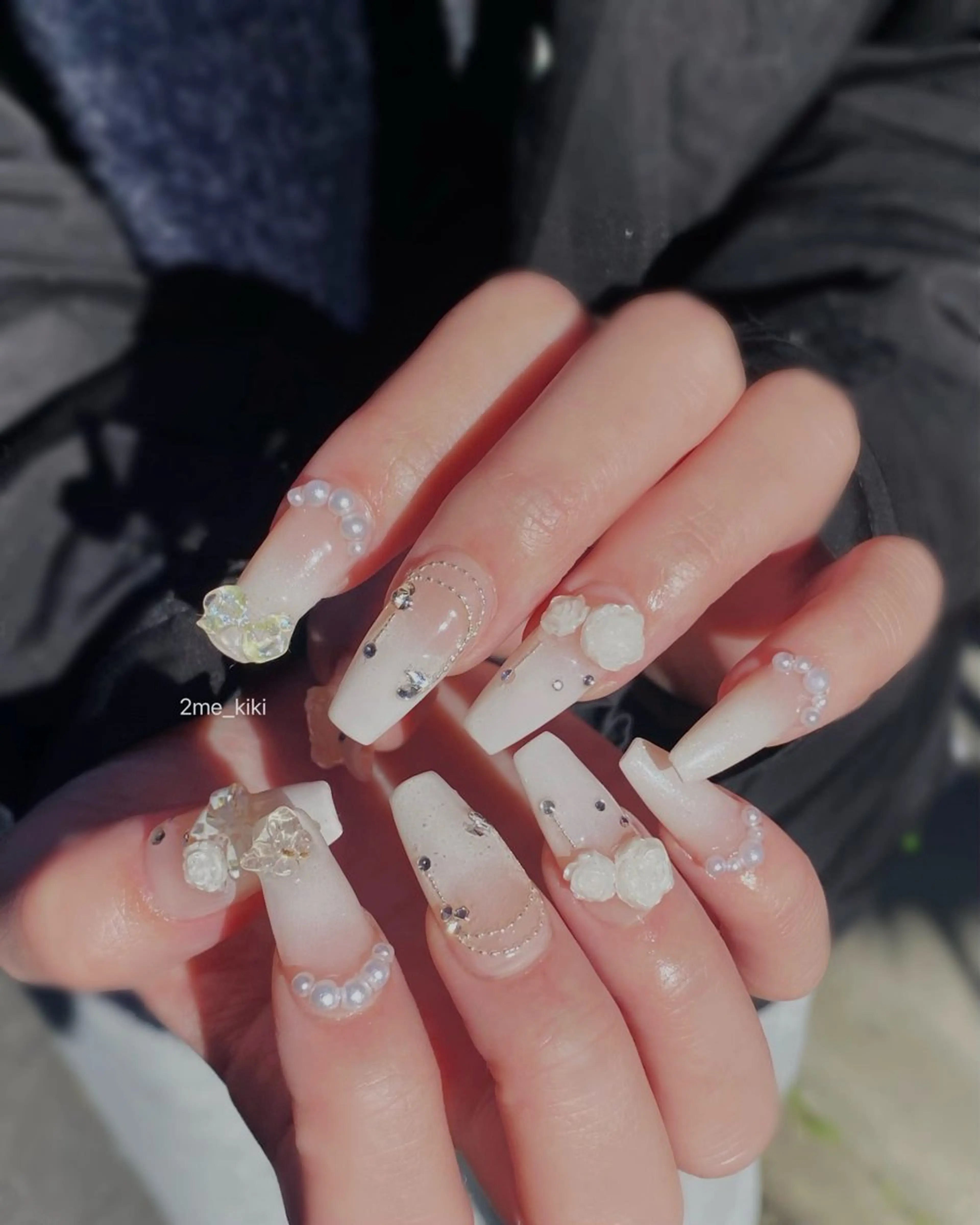 ネイル アートネイル 長さ出し 持ち込み ハンドネイル ハンドケア 大人かわいいネイル♡ Kikiのネイルデザイン