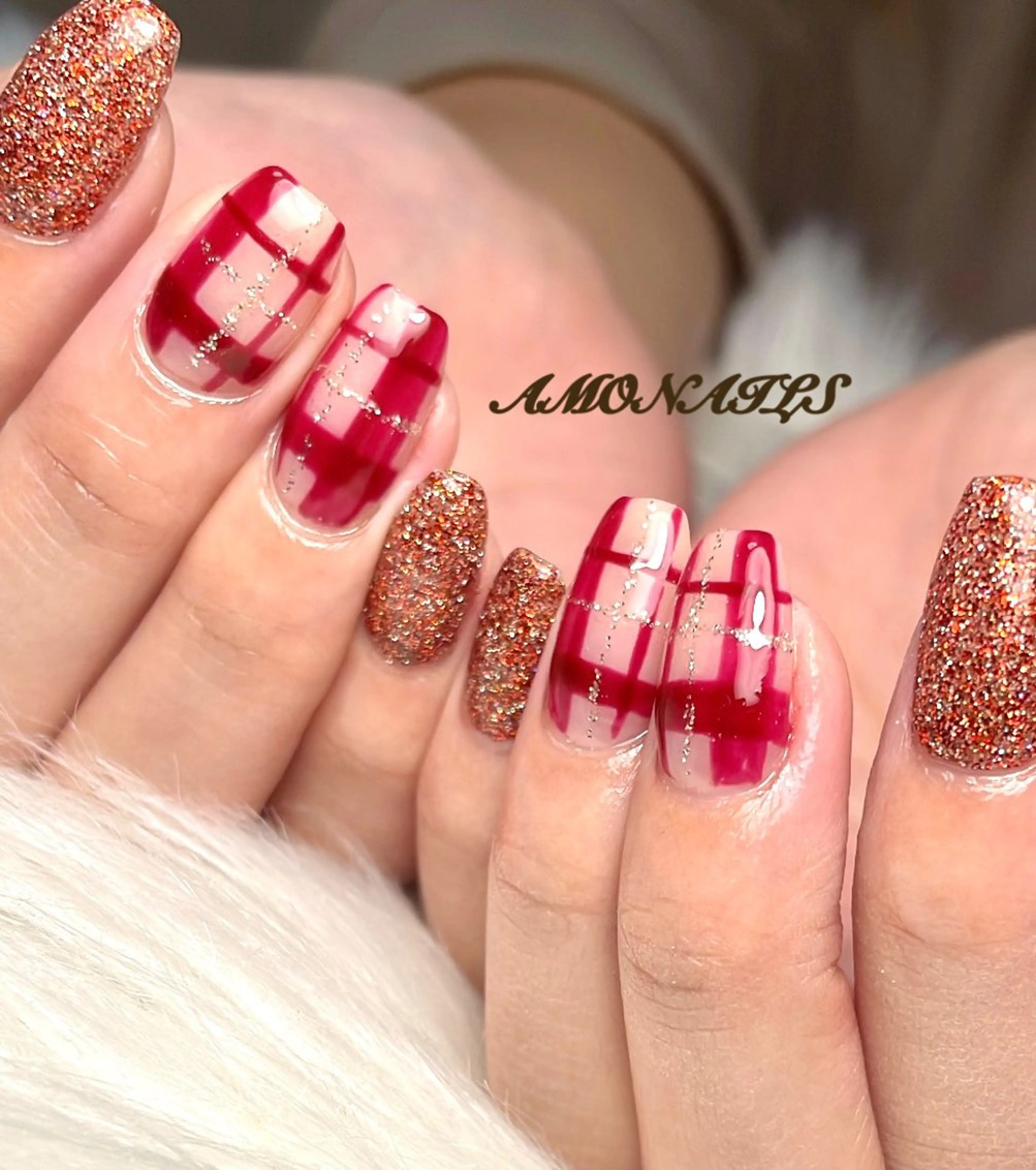 ネイル 赤色 AMONAILS *.のネイルデザイン