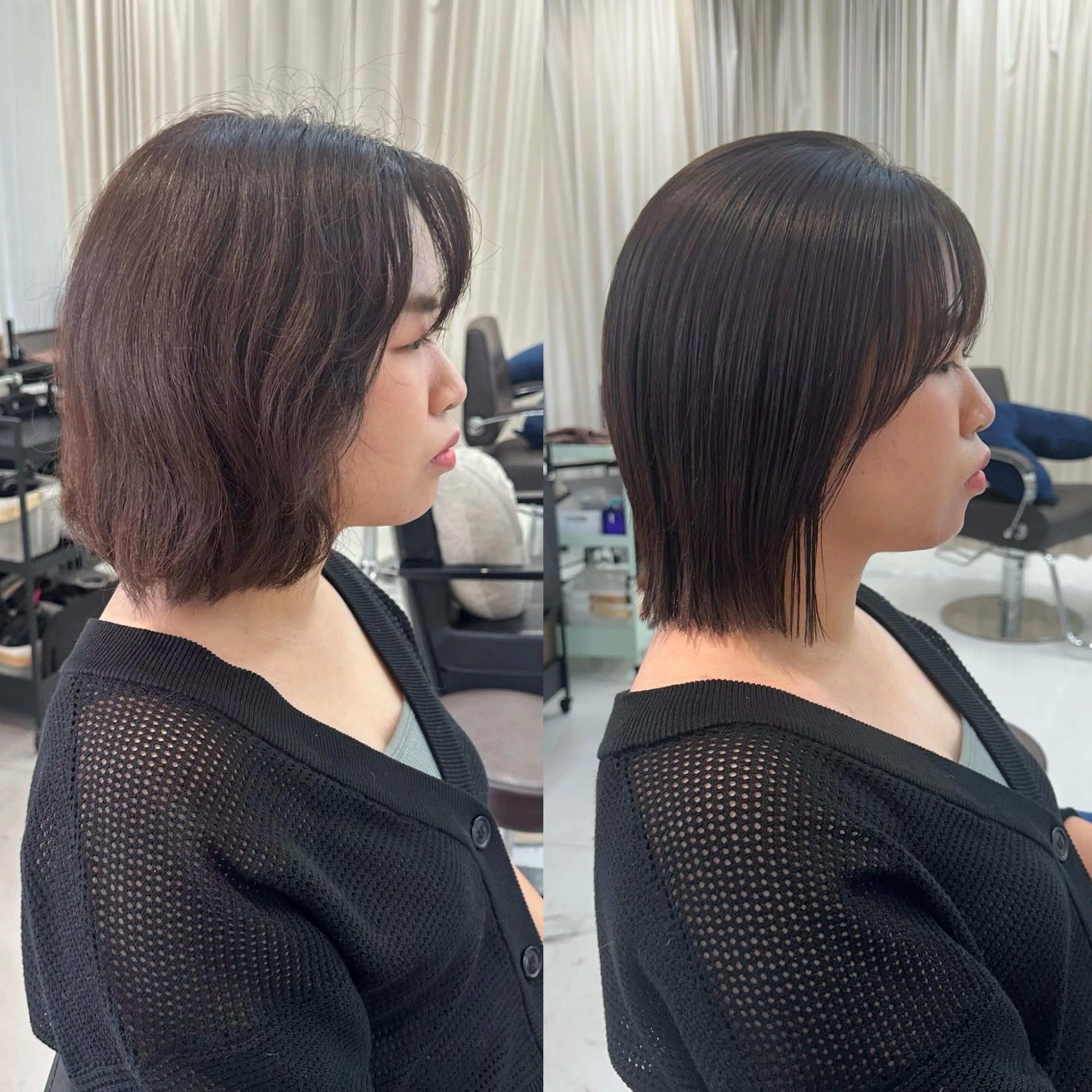 ミディアム 髪質改善 山崎結菜 🫧透明感カラーのヘアスタイル