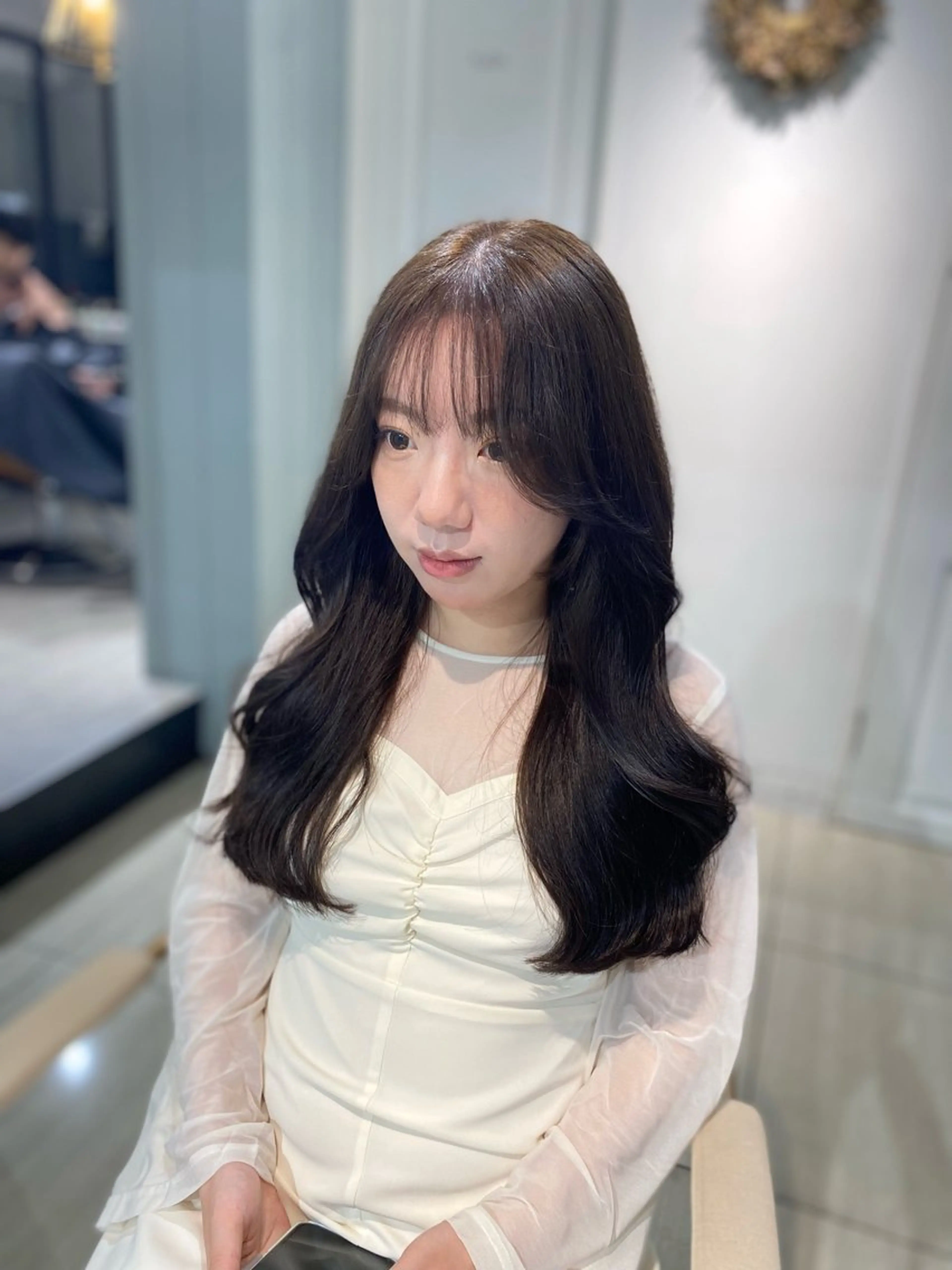 セミロング カラー ヘアアレンジ 髪質改善 カット ヘアカラー トリートメント 韓国風レイヤーカット 💎髪質改善"yuiのヘアスタイル